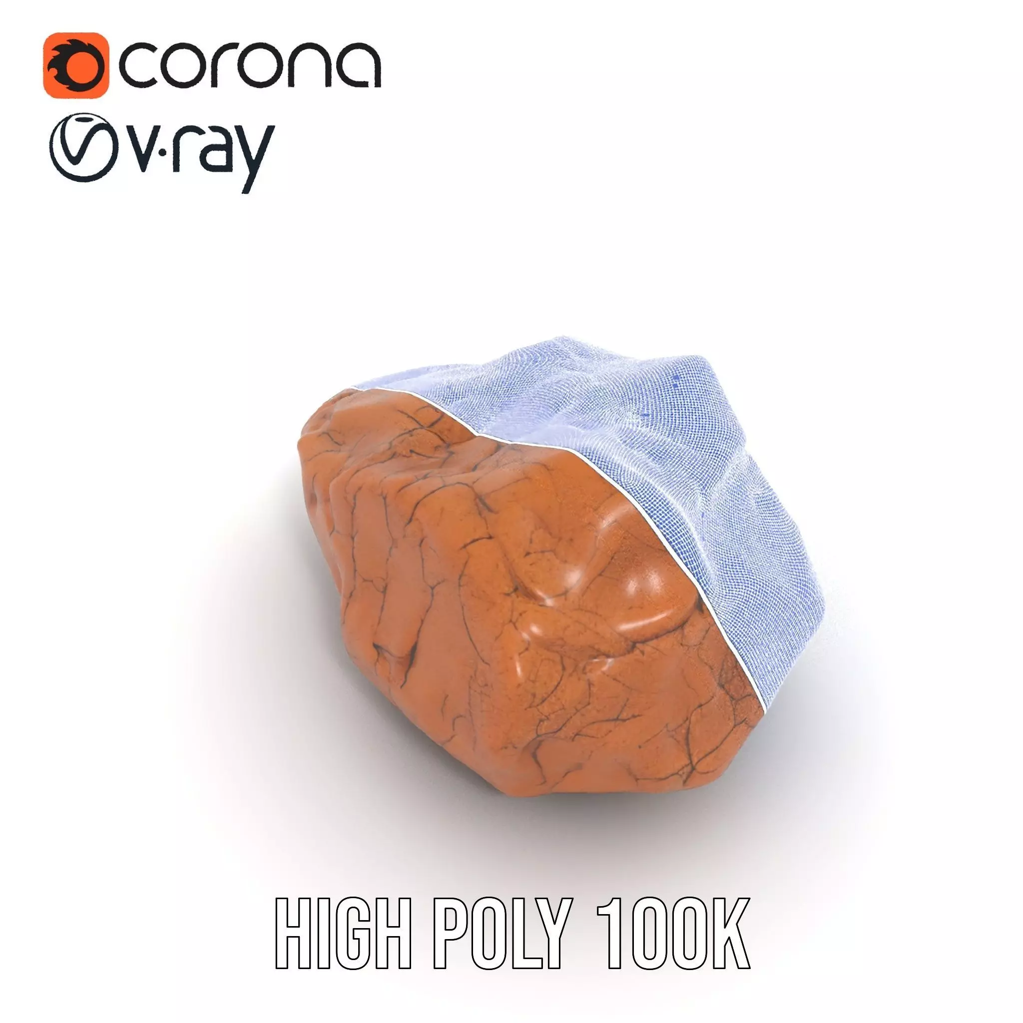 Terracotta Boulder model pack Low-poly 3D model_32
