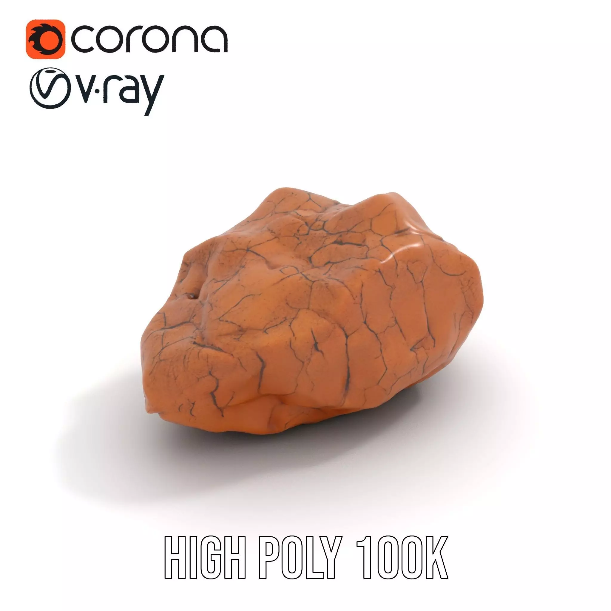 Terracotta Boulder model pack Low-poly 3D model_17
