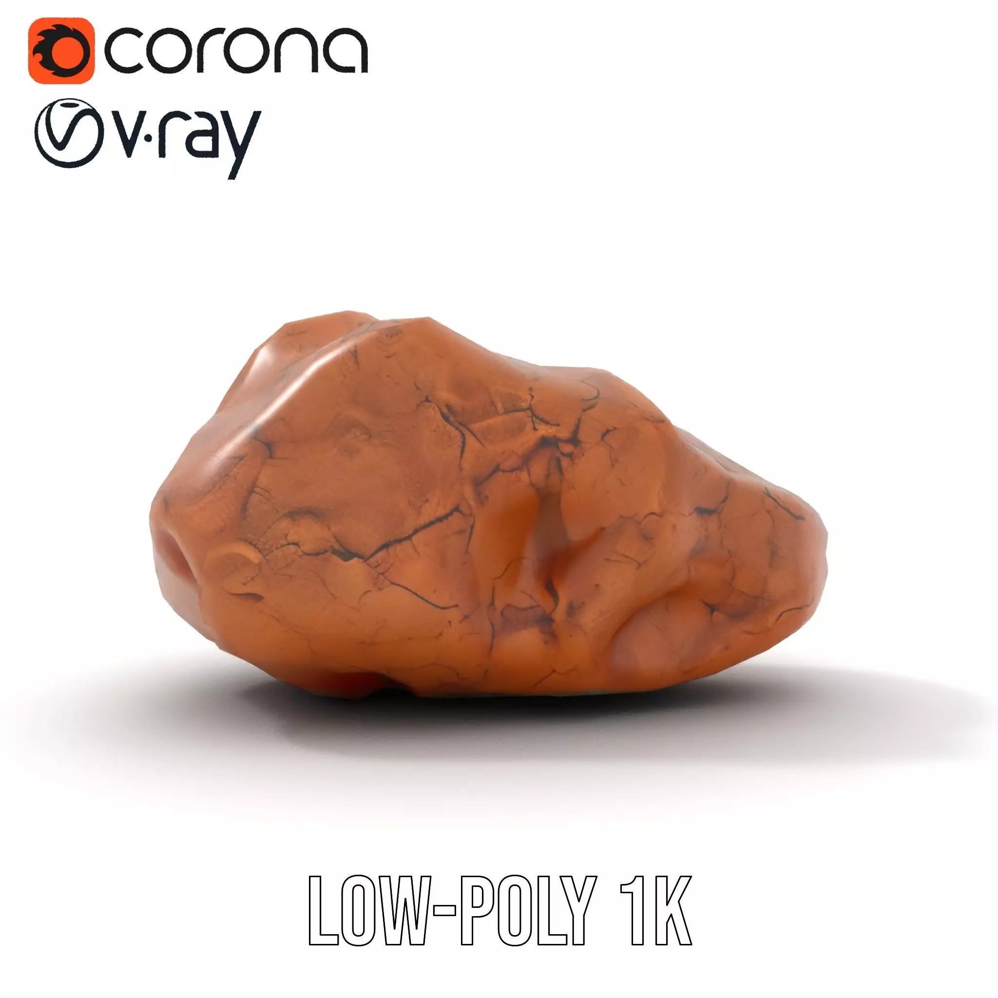 Terracotta Boulder model pack Low-poly 3D model_14