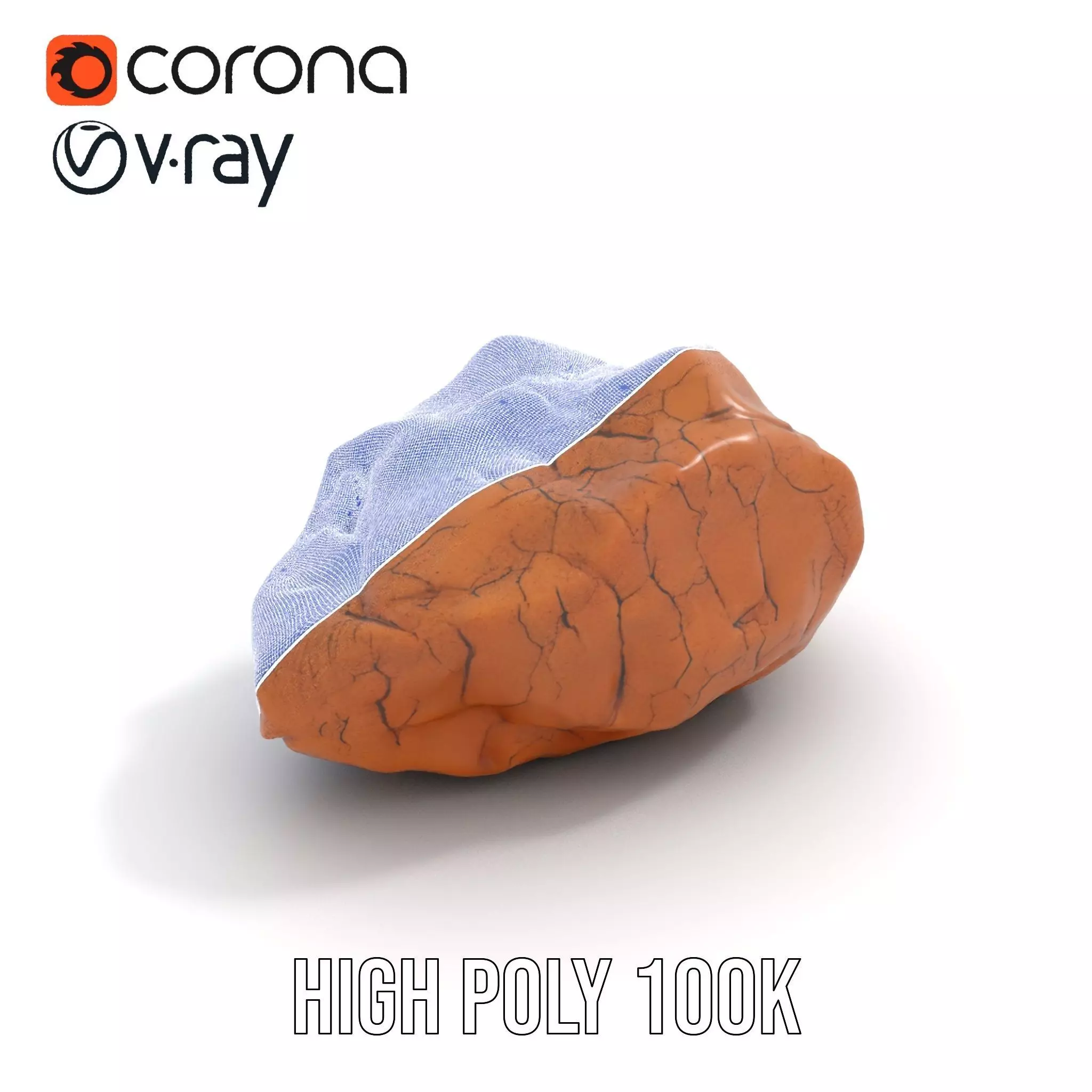 Terracotta Boulder model pack Low-poly 3D model_20
