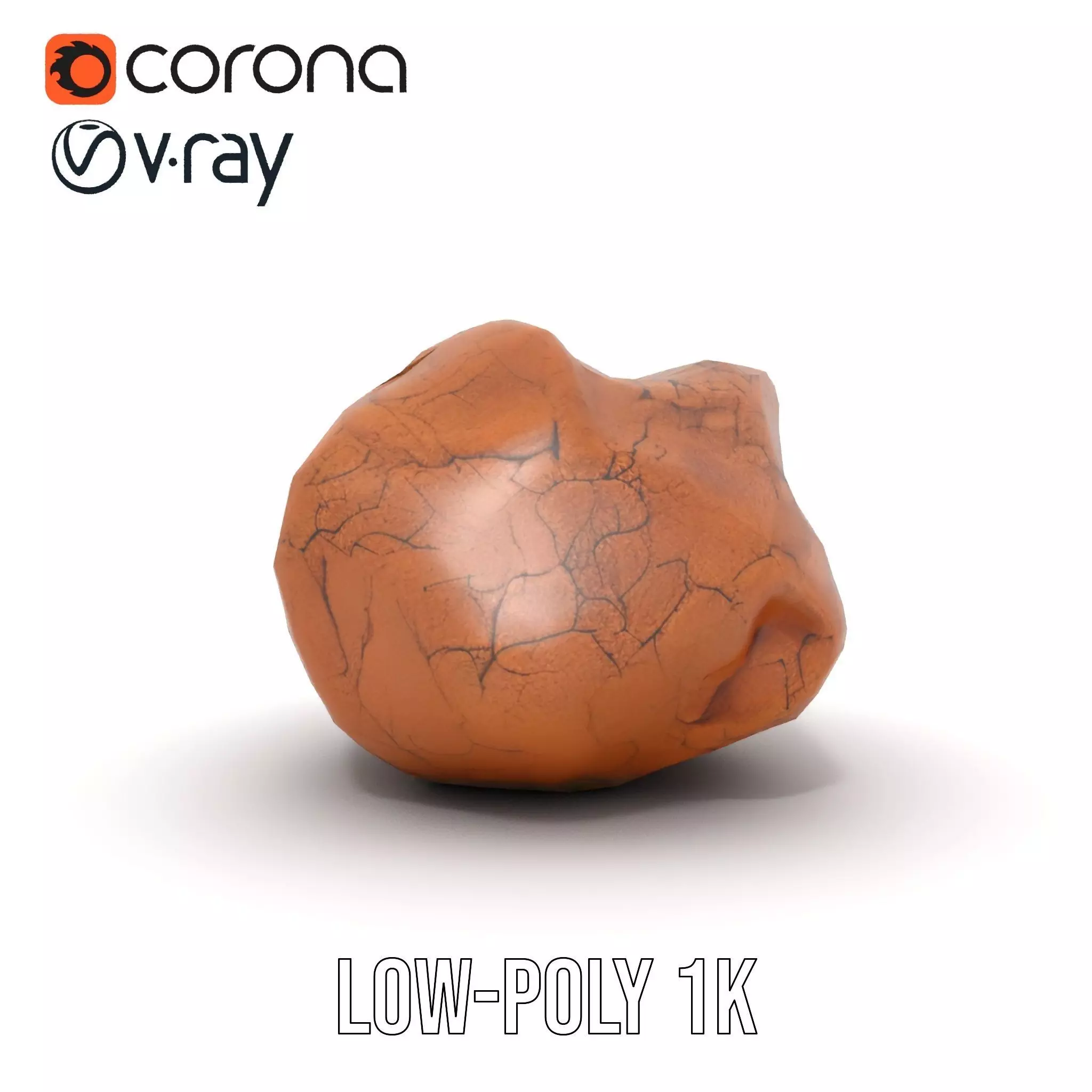 Terracotta Boulder model pack Low-poly 3D model_25