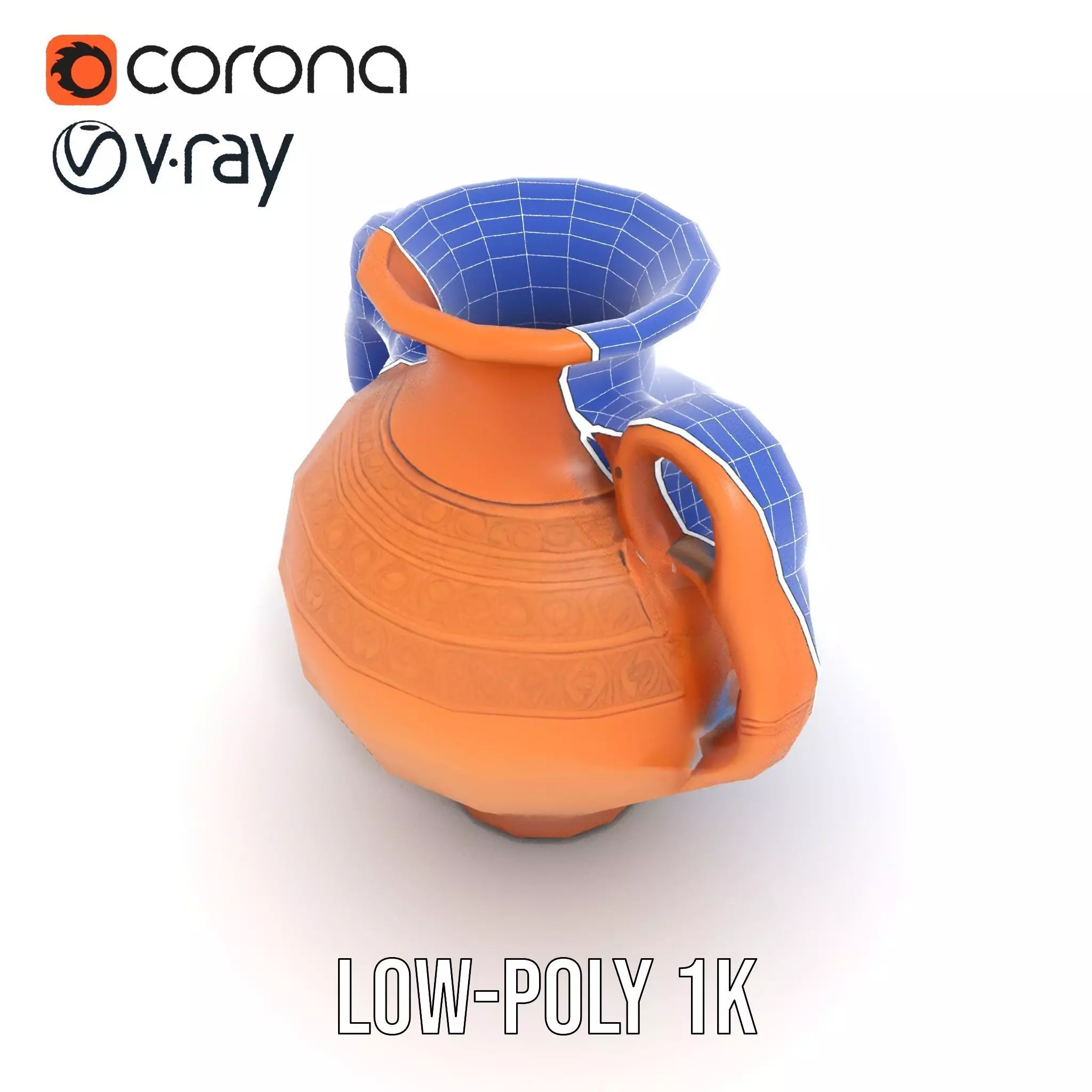 Terracotta Vase model pack Low-poly 3D model_28