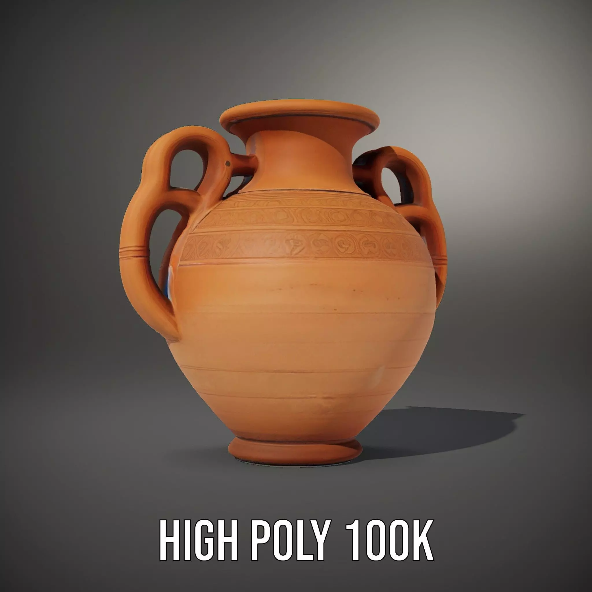 Terracotta Vase model pack Low-poly 3D model_8