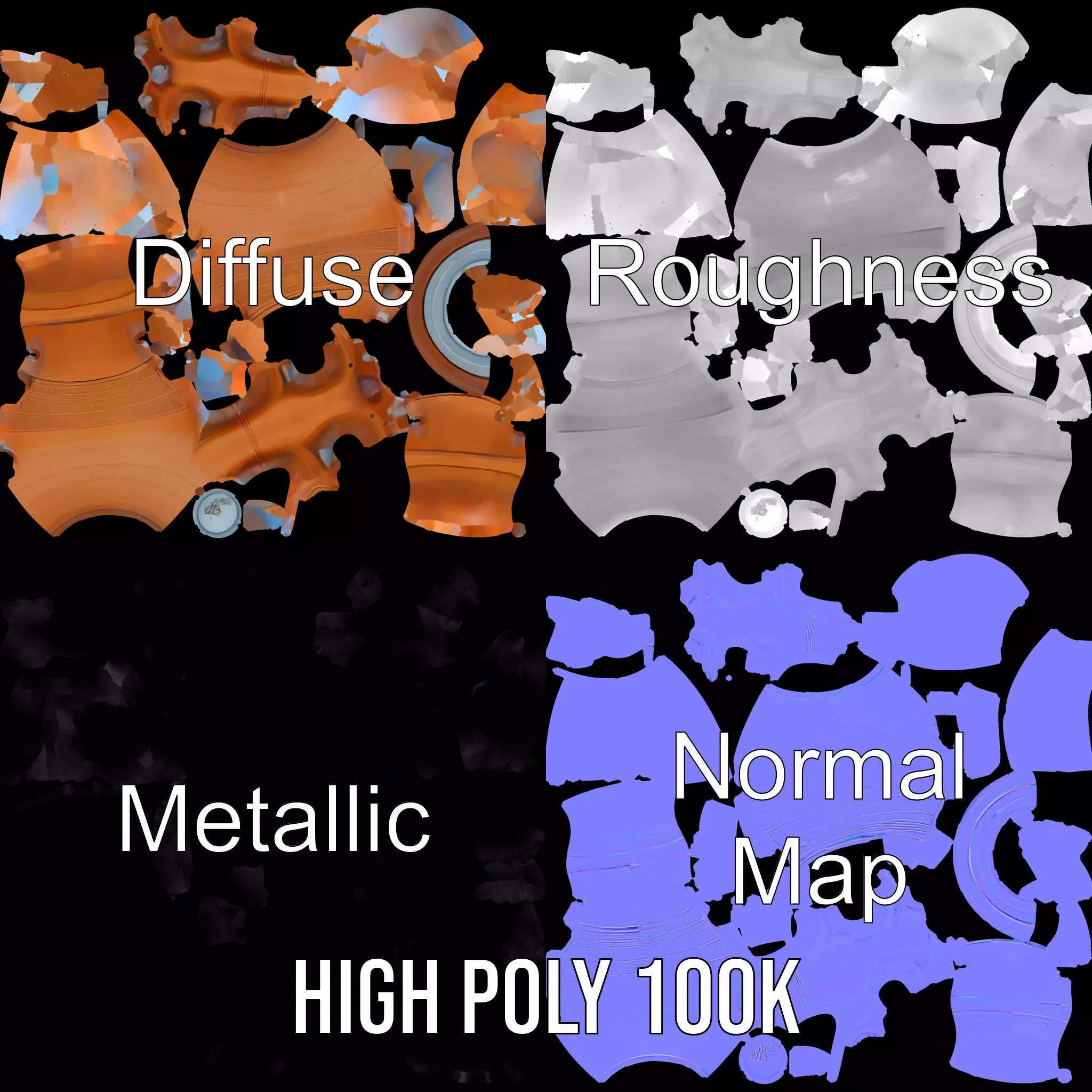 Terracotta Vase model pack Low-poly 3D model_3