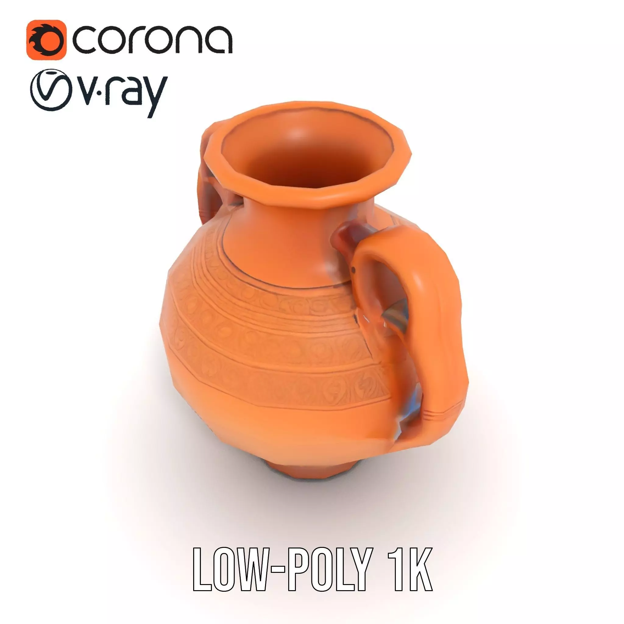 Terracotta Vase model pack Low-poly 3D model_9
