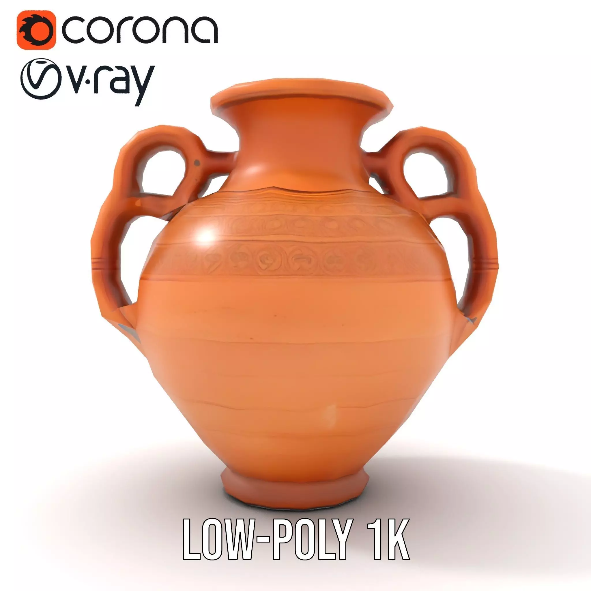 Terracotta Vase model pack Low-poly 3D model_12