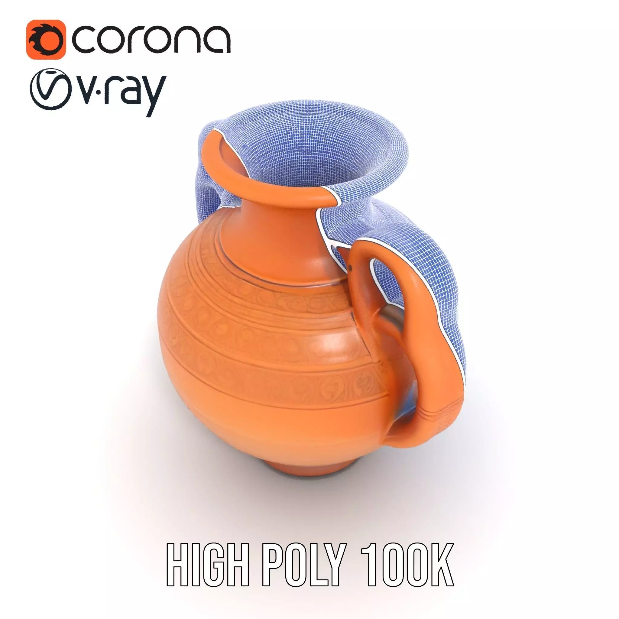 Terracotta Vase model pack Low-poly 3D model_20