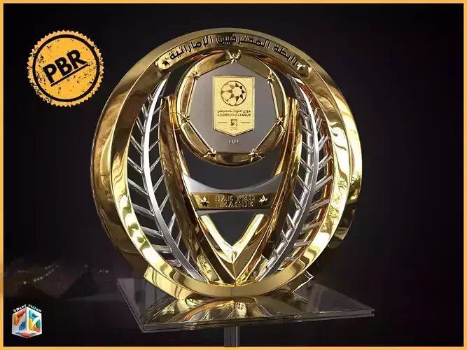 UAE ADNOC Pro football League Trophy Award 3D model