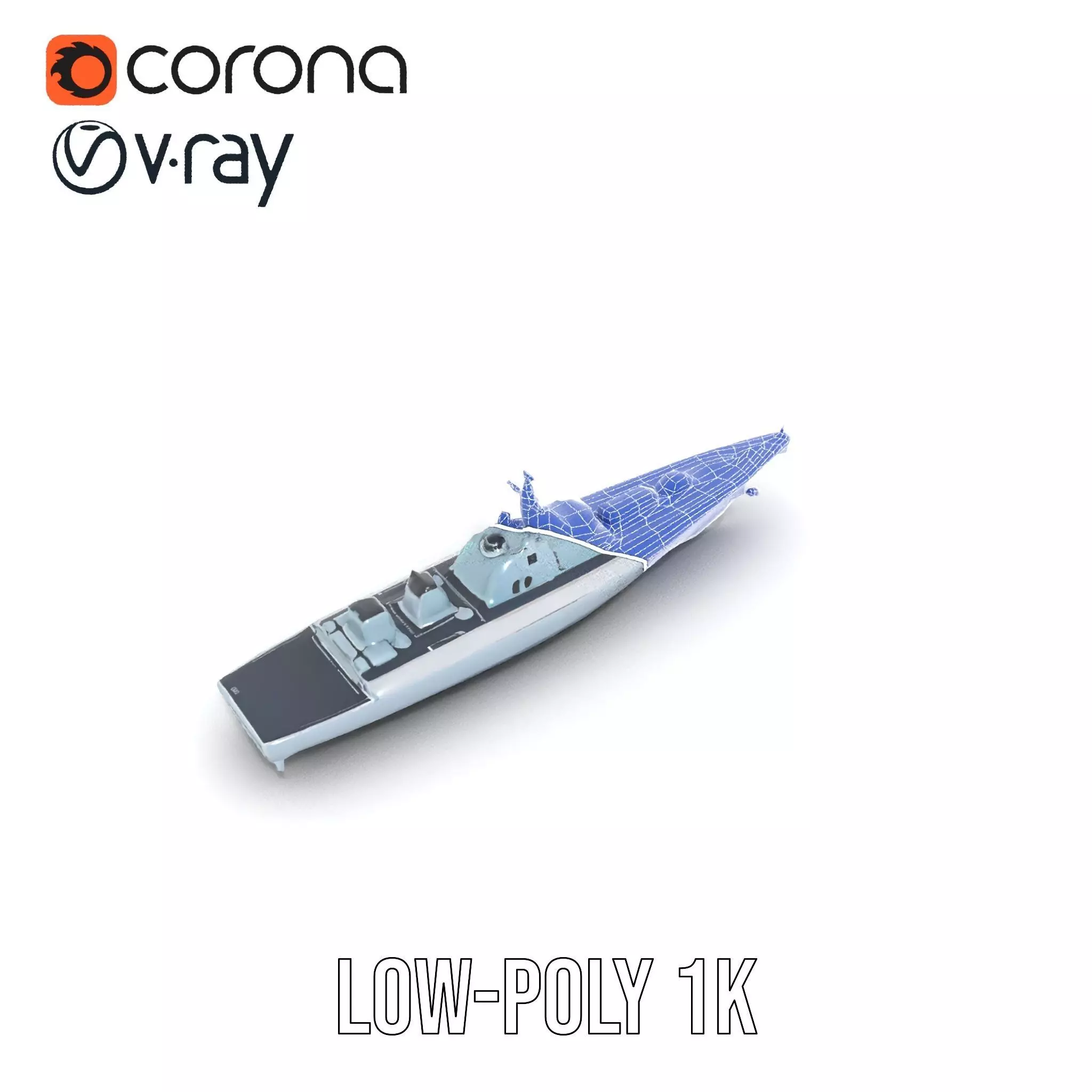 Modern Naval Warship model pack Low-poly 3D model_9