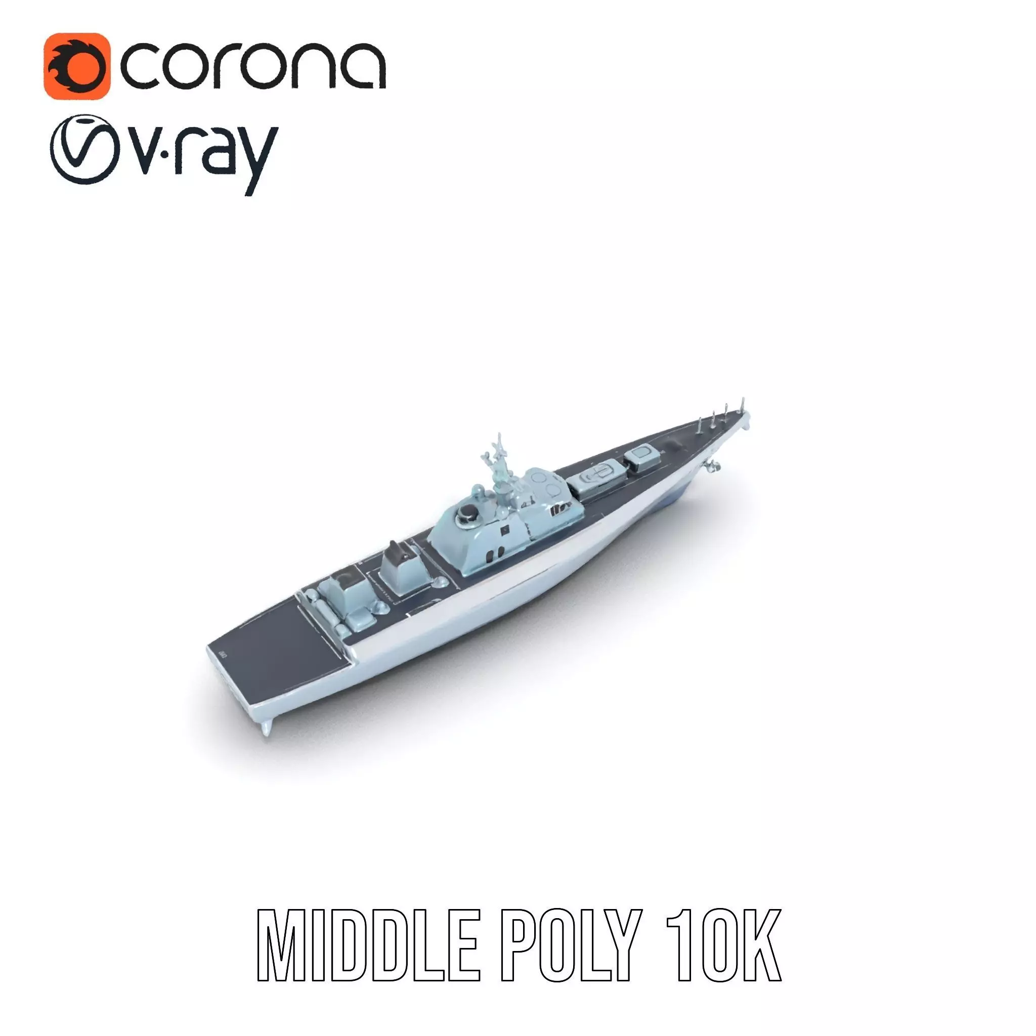 Modern Naval Warship model pack Low-poly 3D model_13