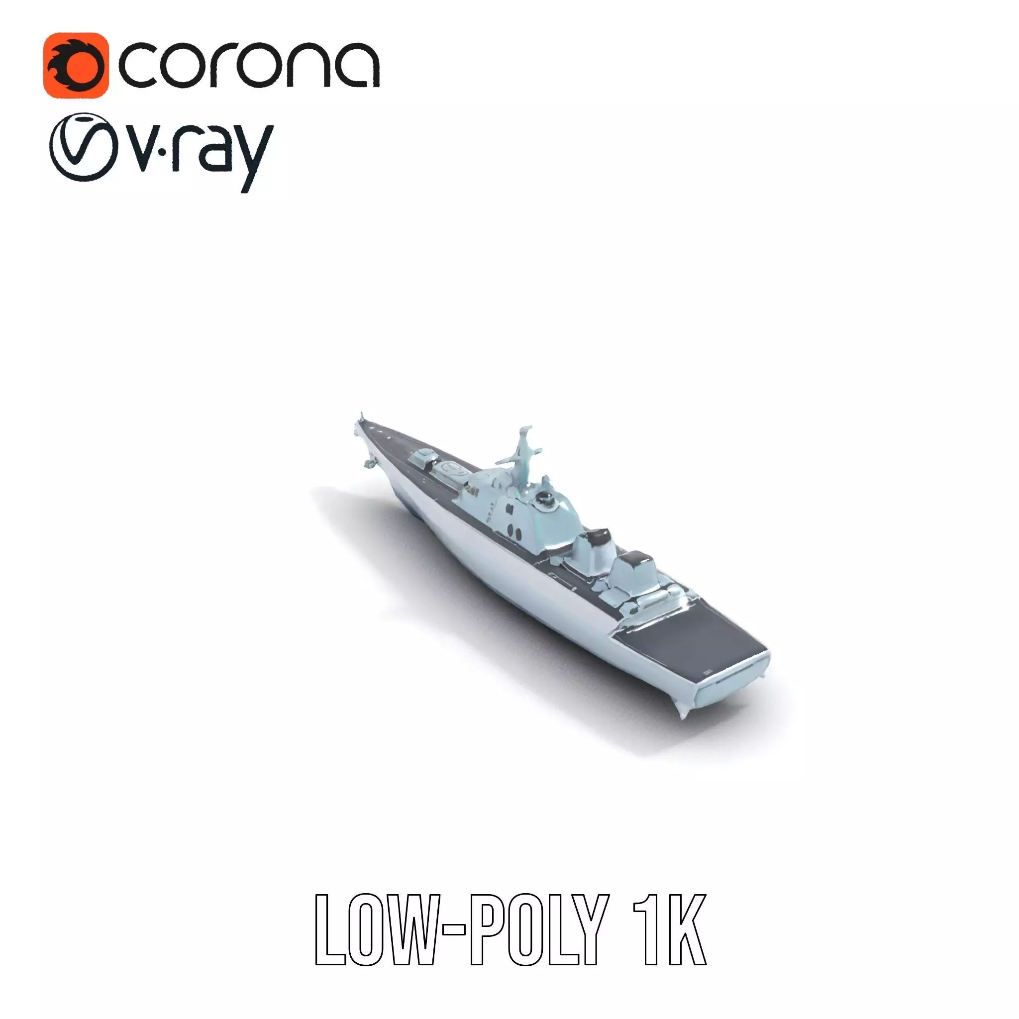 Modern Naval Warship model pack Low-poly 3D model_7