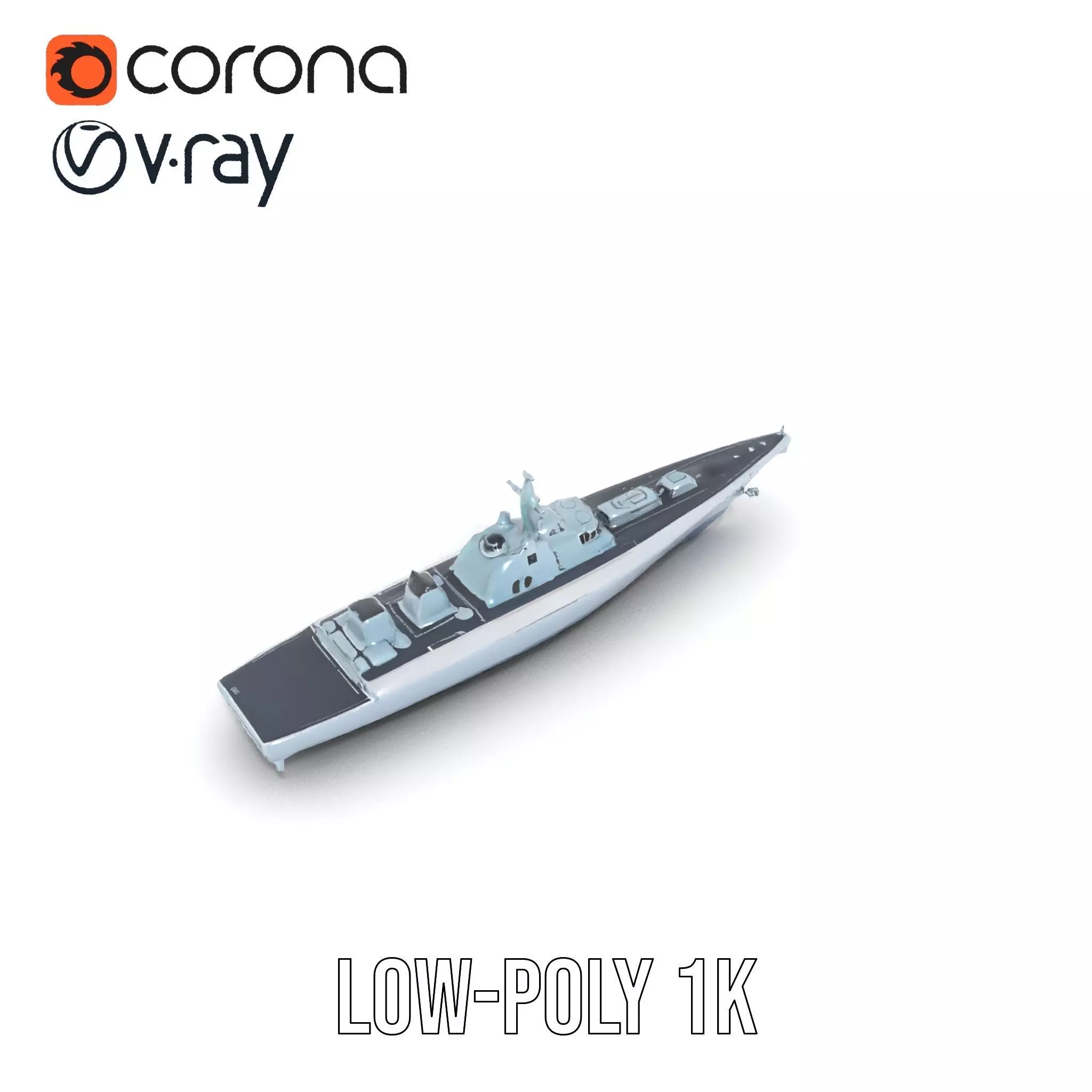 Modern Naval Warship model pack Low-poly 3D model_17