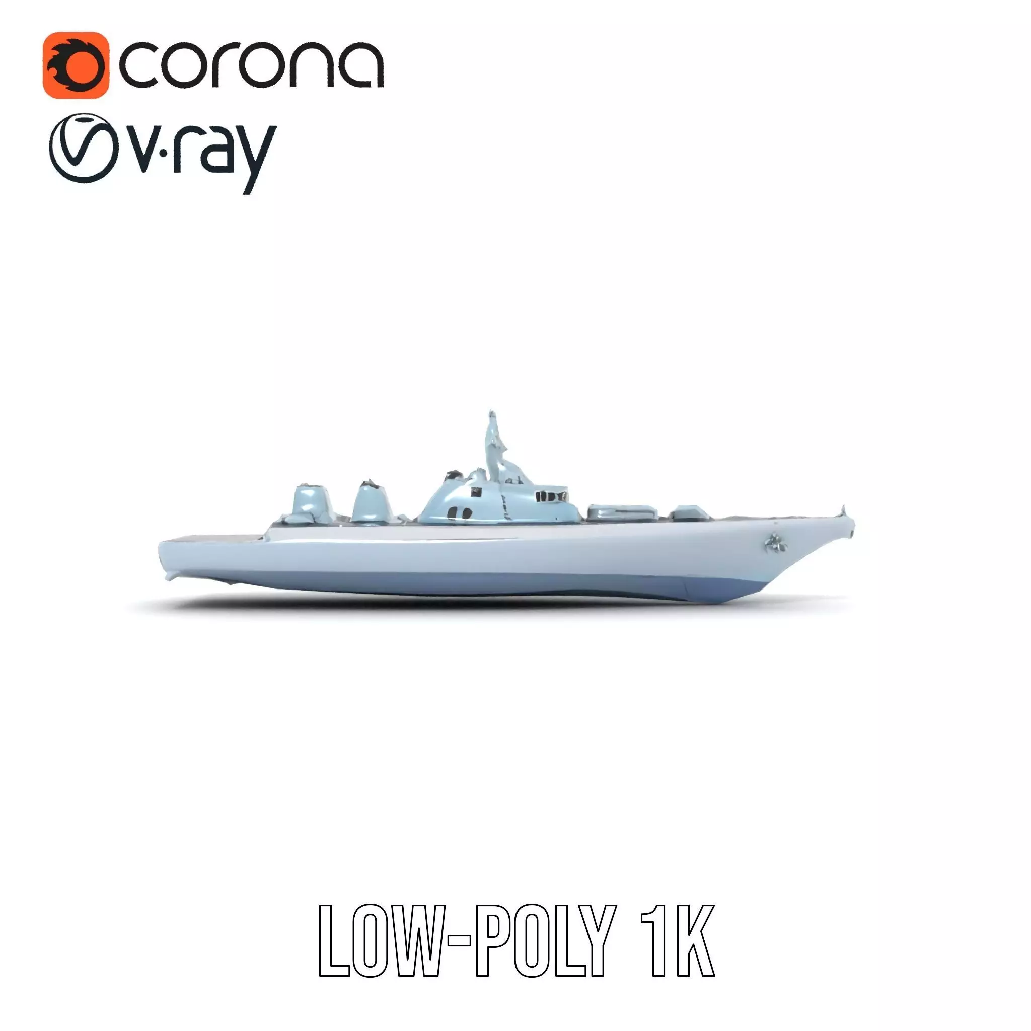 Modern Naval Warship model pack Low-poly 3D model_22