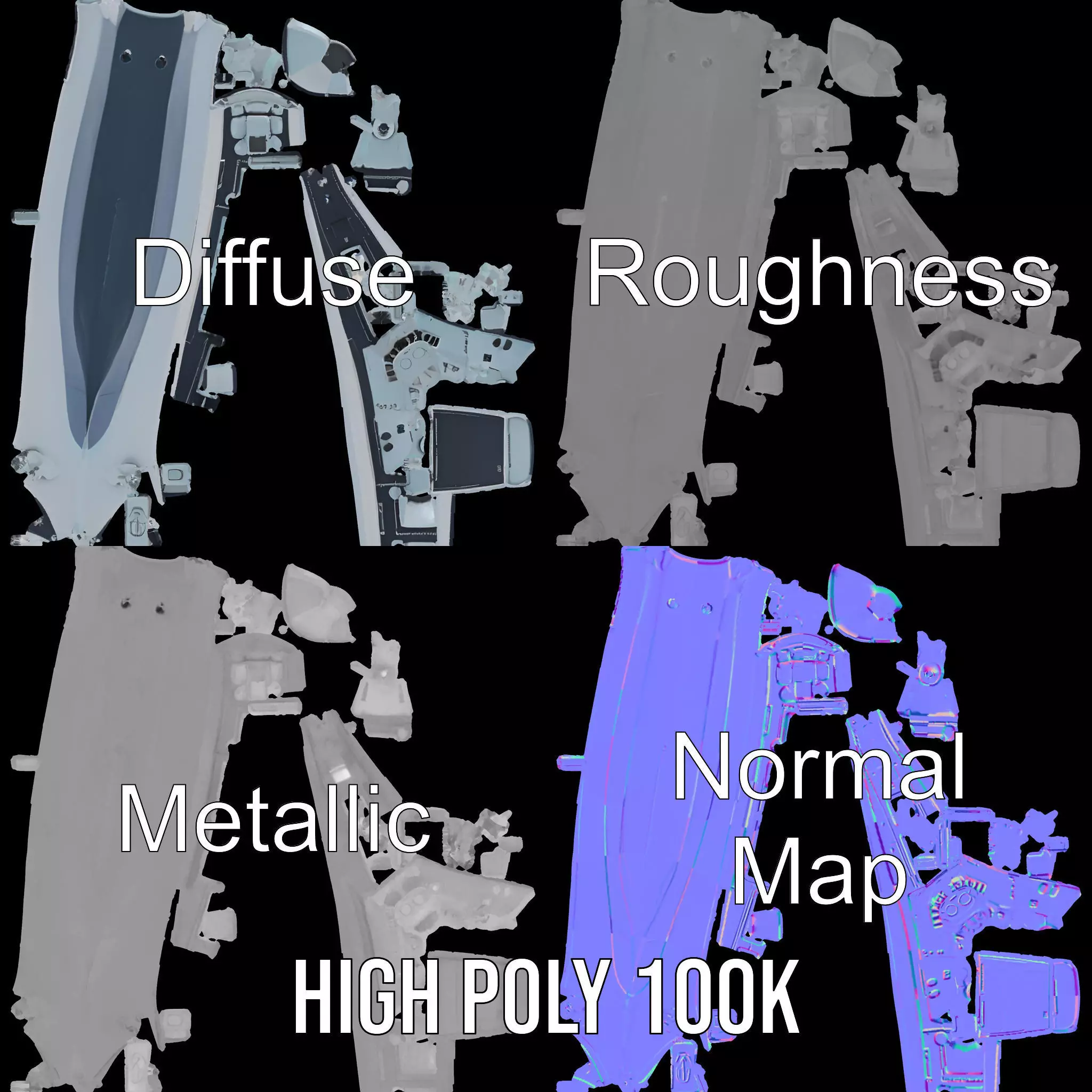 Modern Naval Warship model pack Low-poly 3D model_3