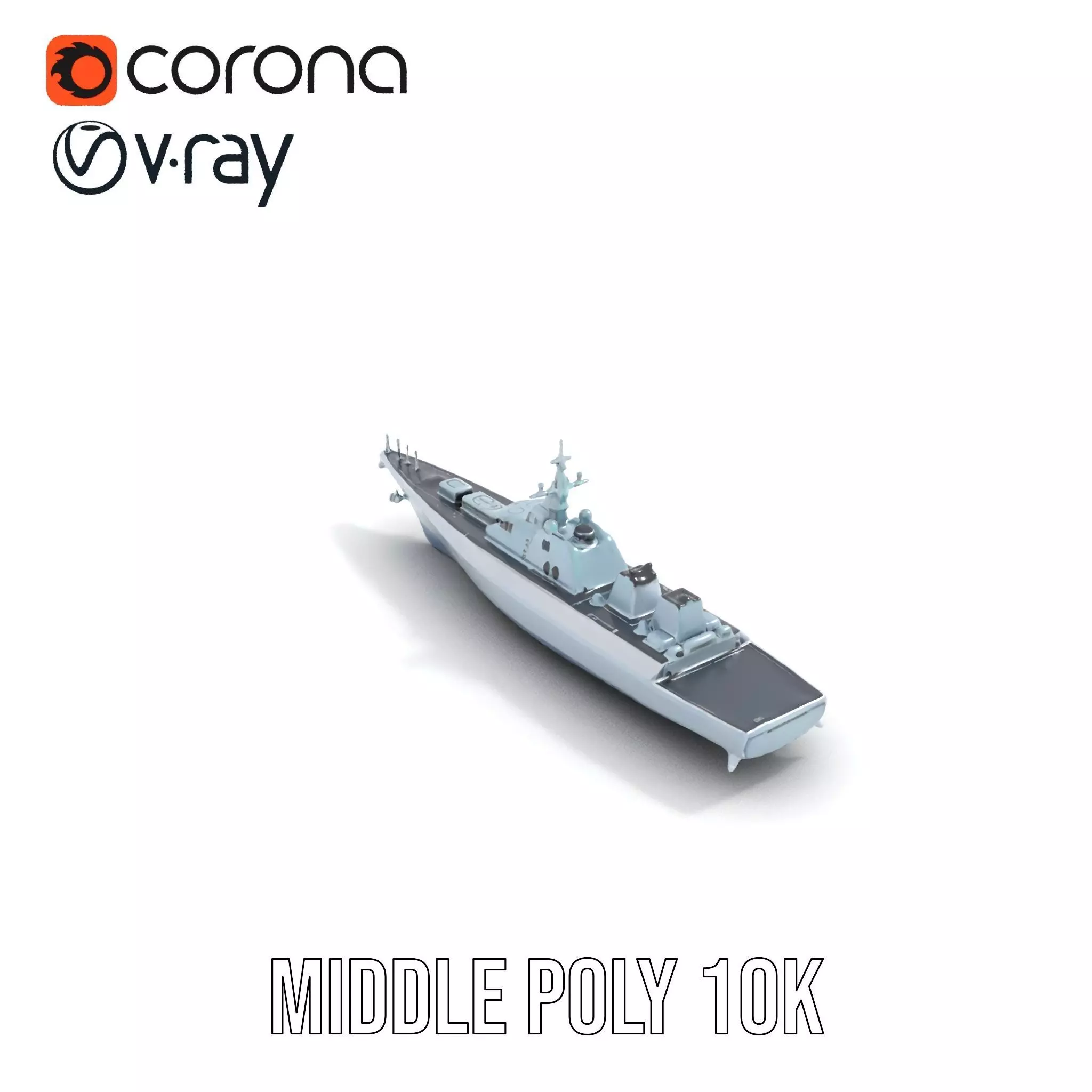 Modern Naval Warship model pack Low-poly 3D model_6