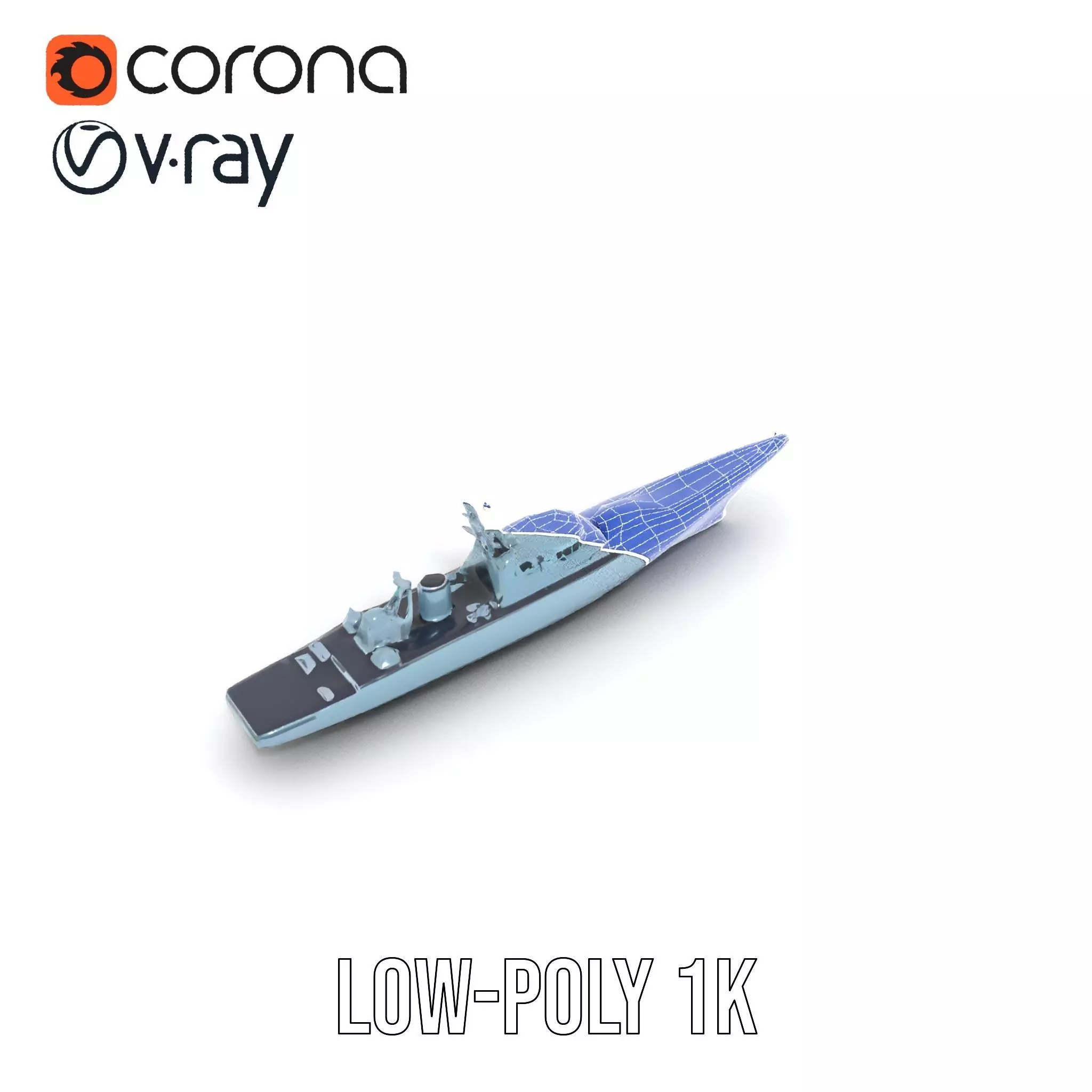 Sleek Battleship model pack Low-poly 3D model_9