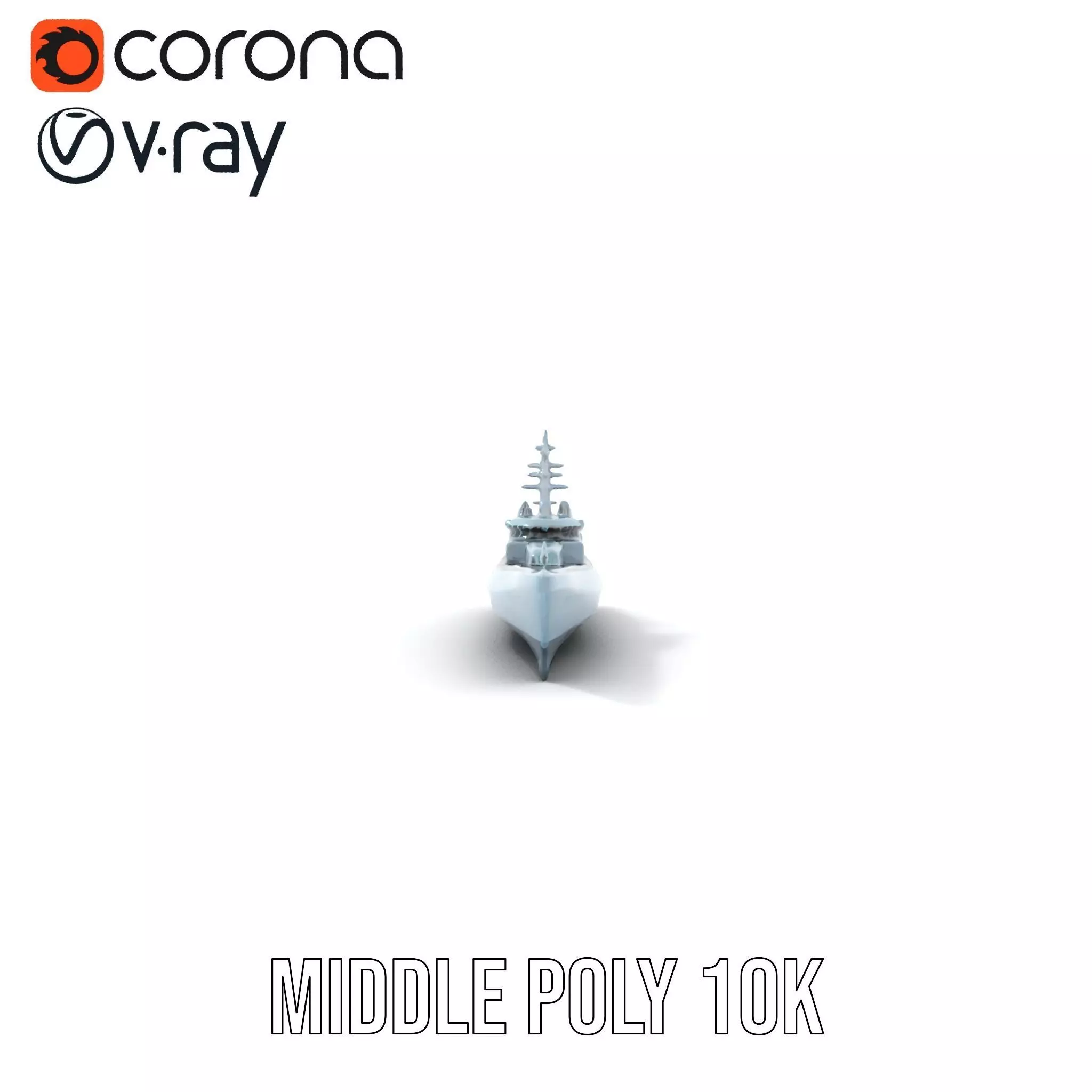 Sleek Battleship model pack Low-poly 3D model_11