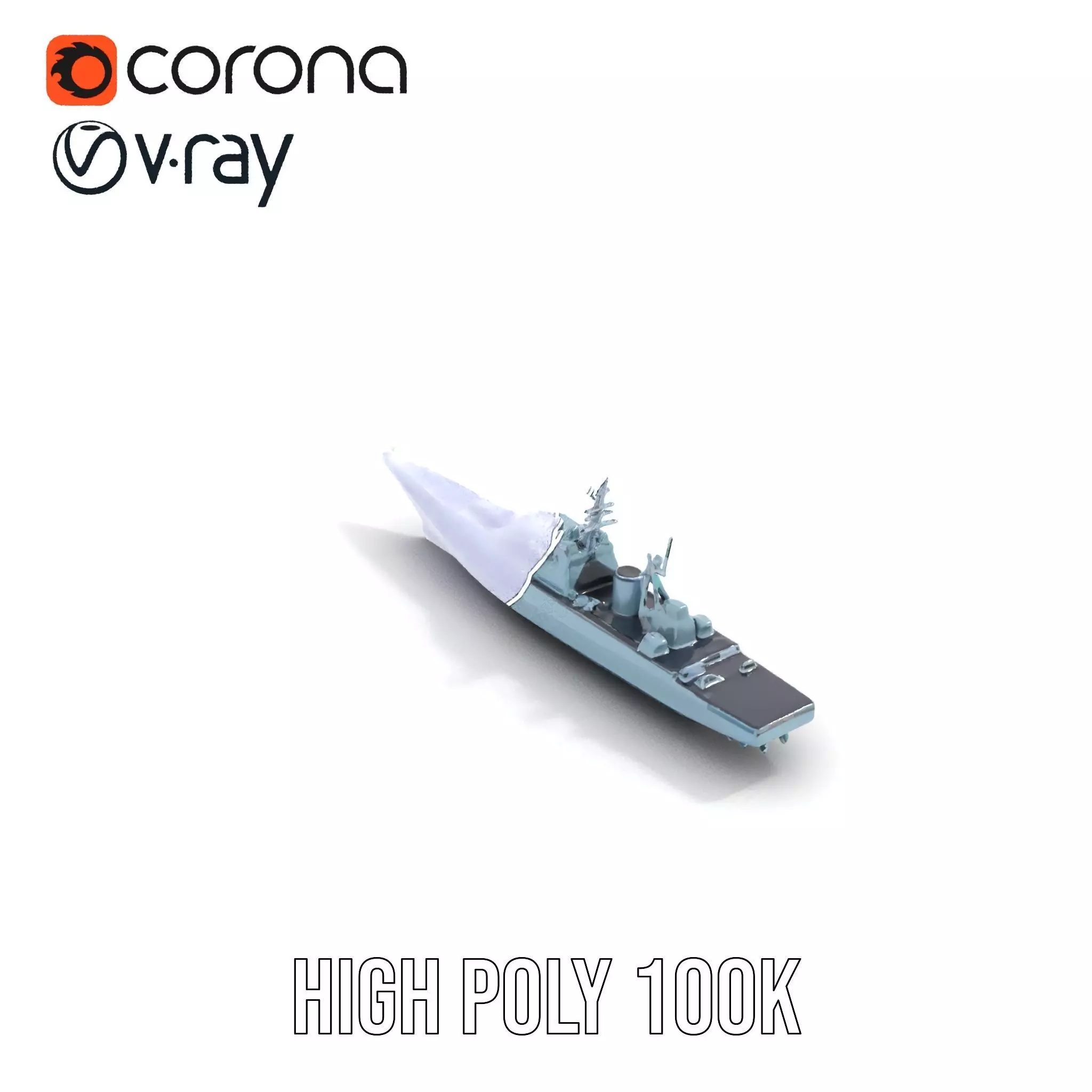 Sleek Battleship model pack Low-poly 3D model_32
