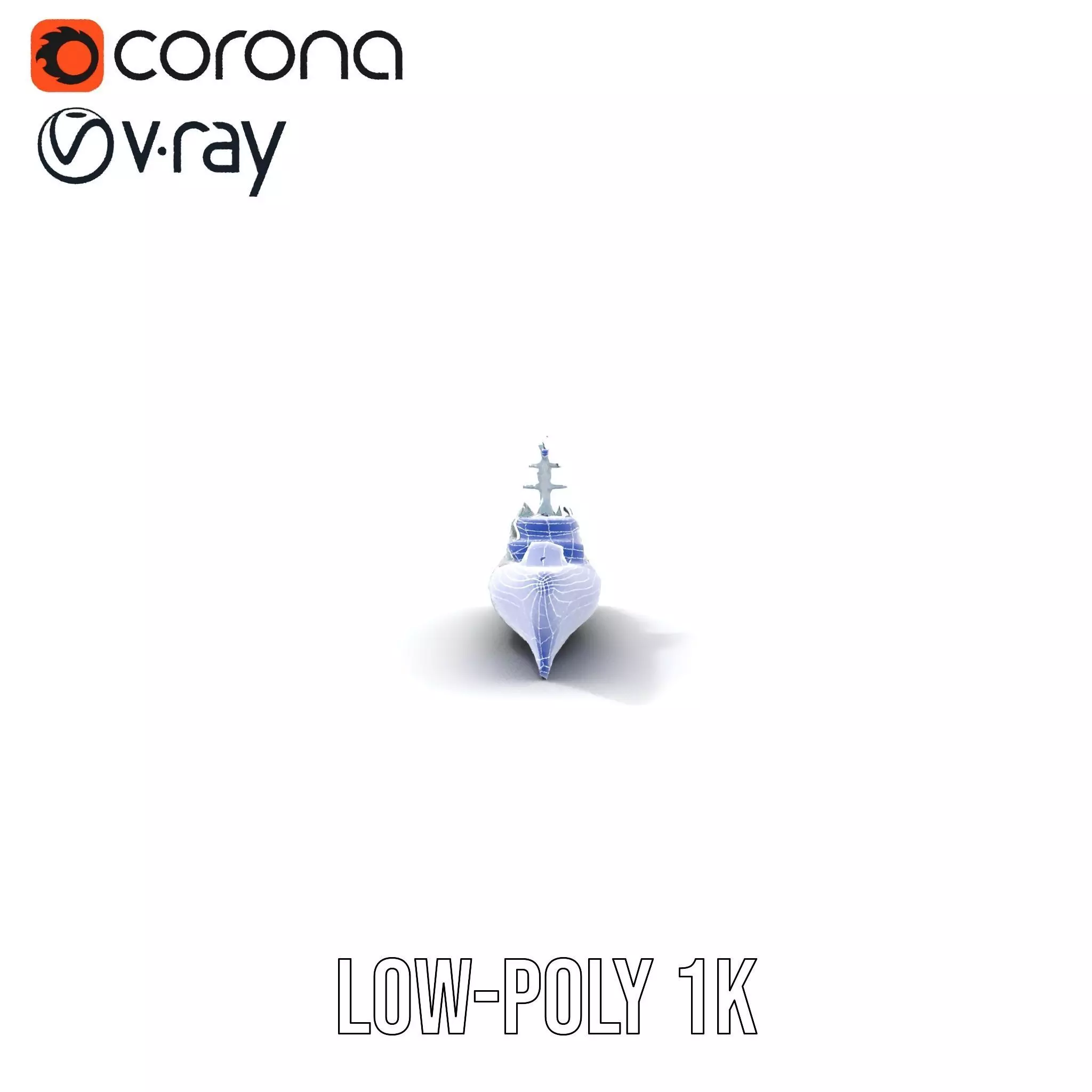 Sleek Battleship model pack Low-poly 3D model_31