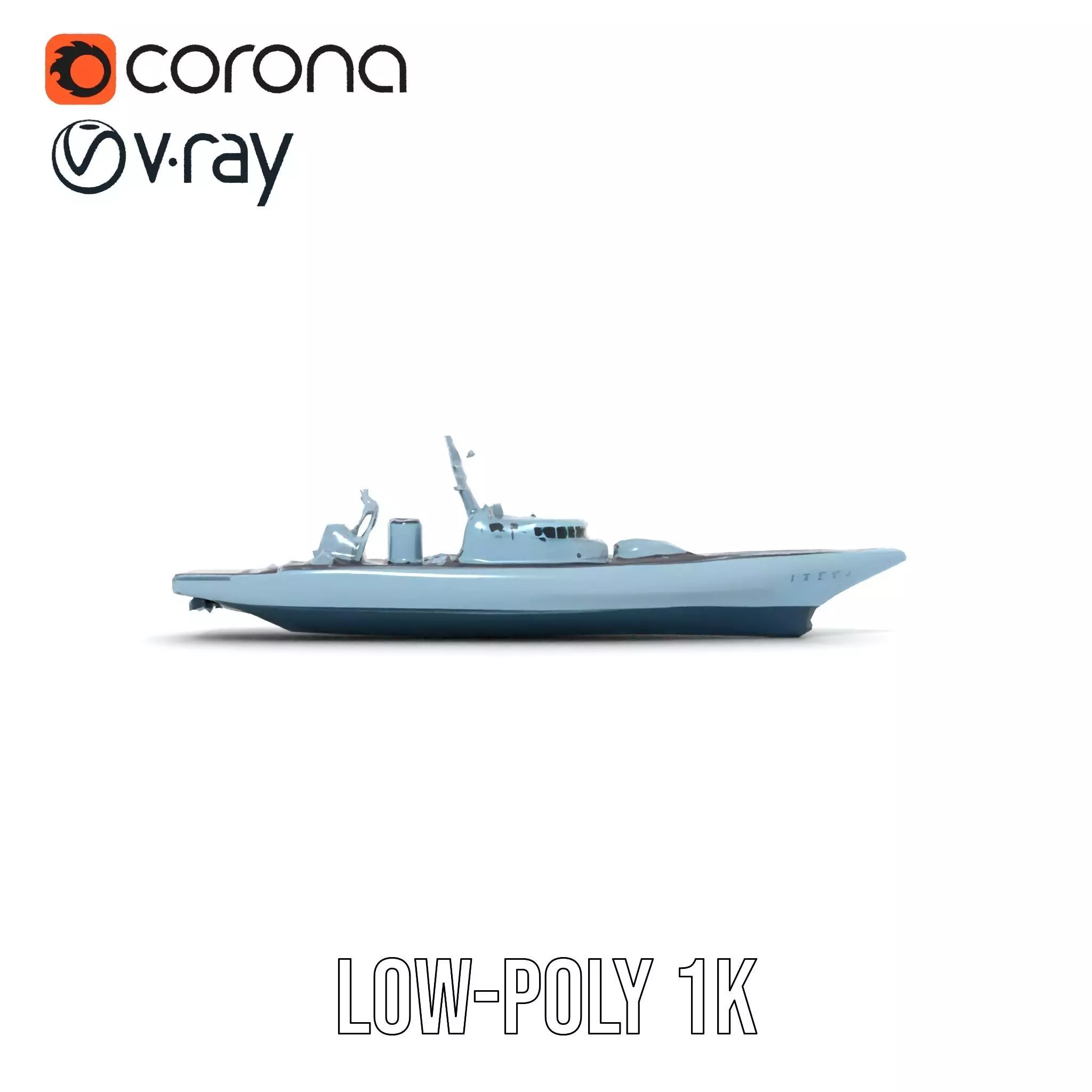 Sleek Battleship model pack Low-poly 3D model_19