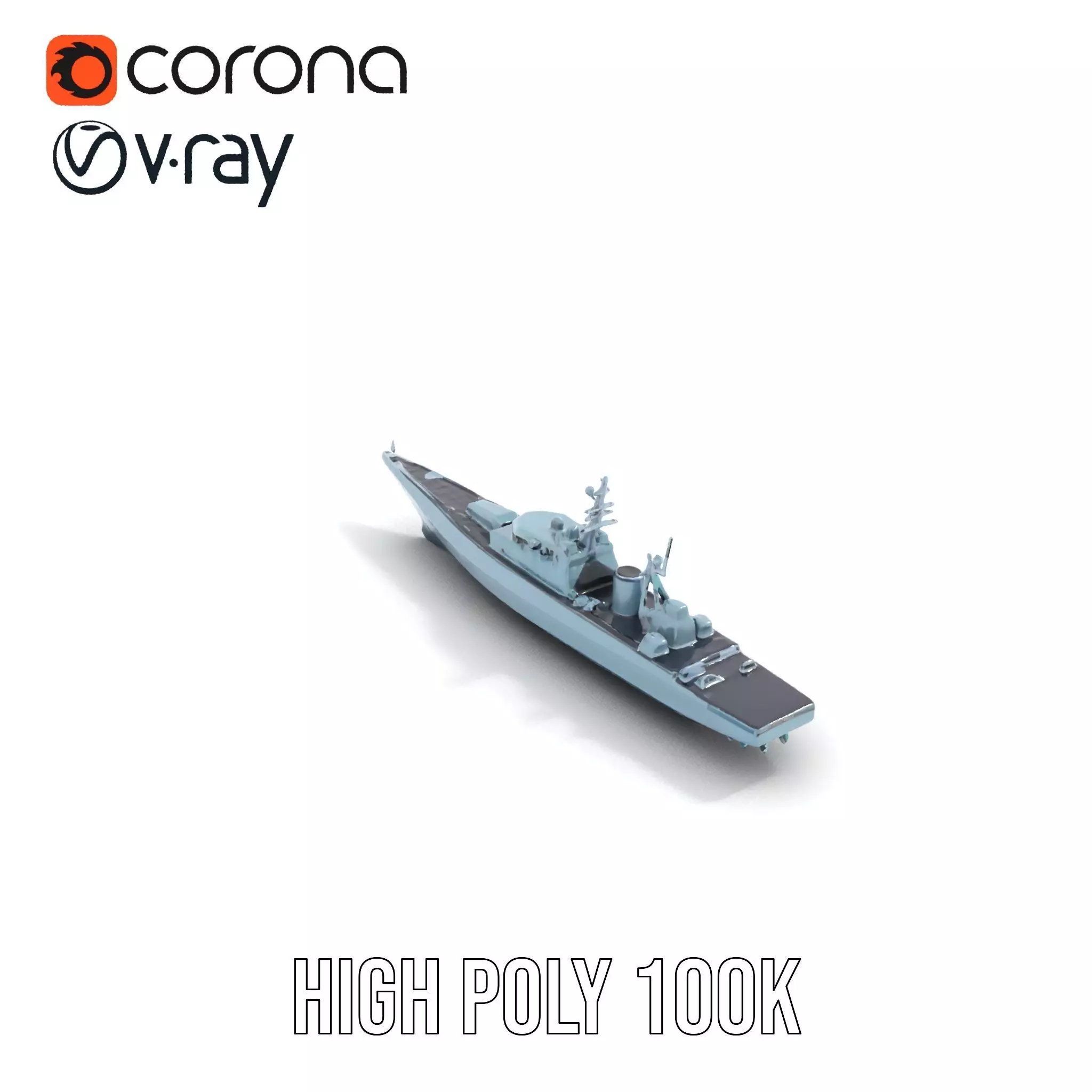 Sleek Battleship model pack Low-poly 3D model_15