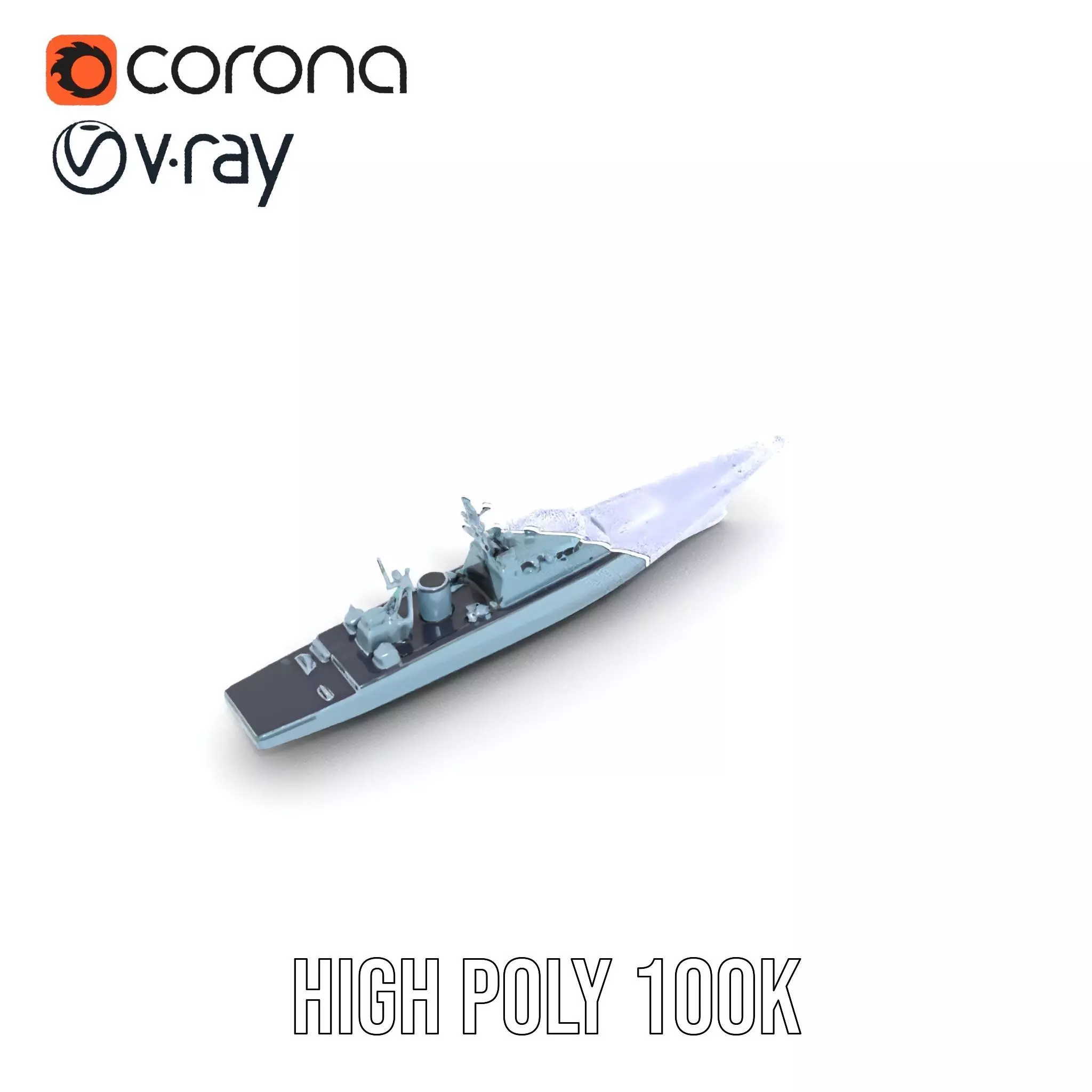 Sleek Battleship model pack Low-poly 3D model_33