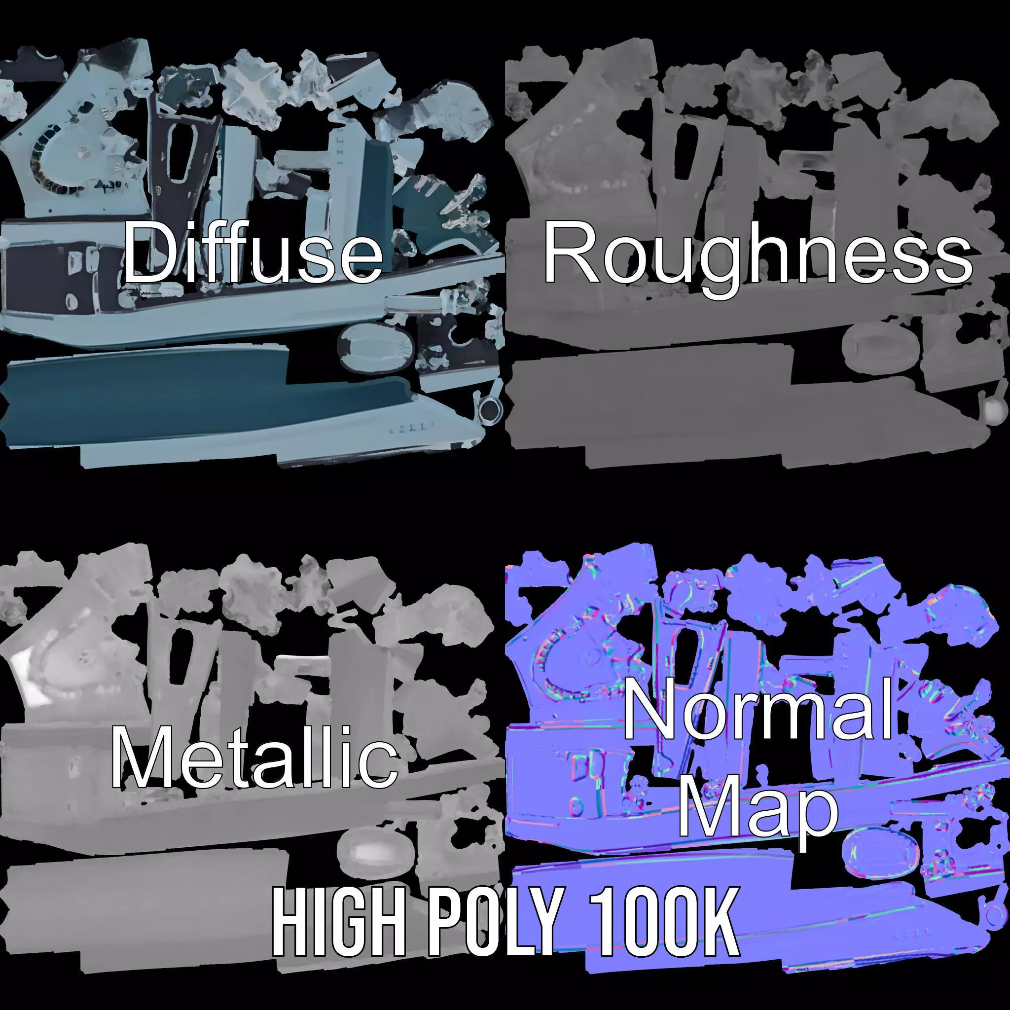 Sleek Battleship model pack Low-poly 3D model_3