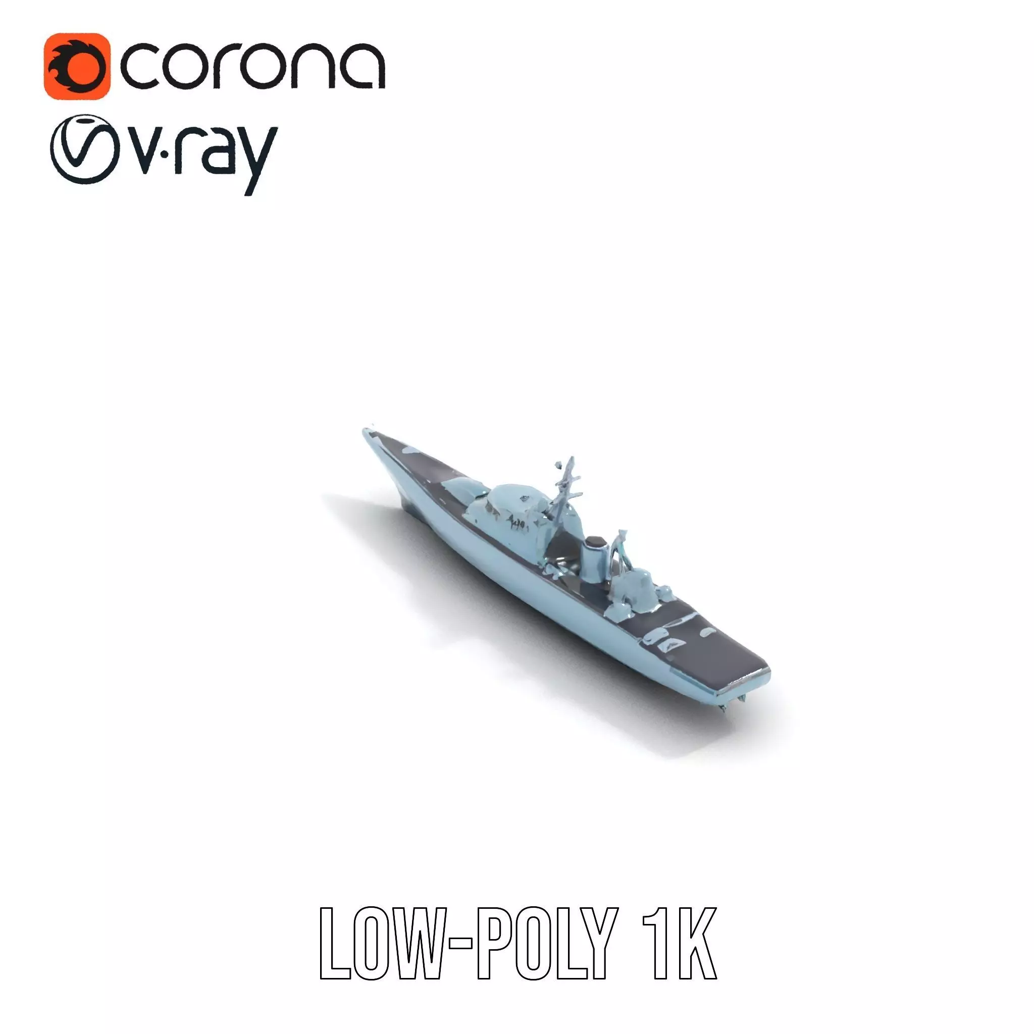 Sleek Battleship model pack Low-poly 3D model_7