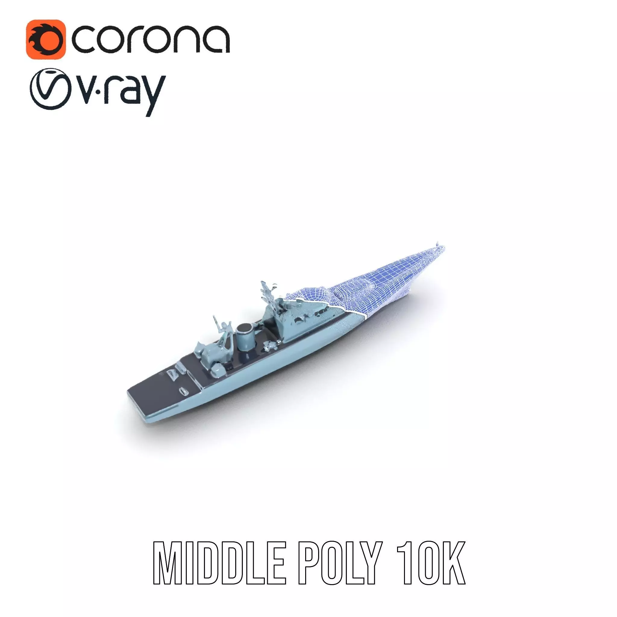 Sleek Battleship model pack Low-poly 3D model_21