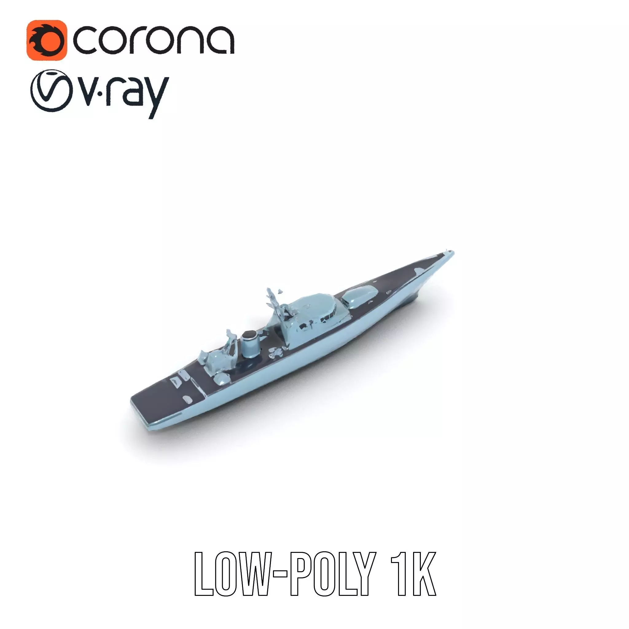 Sleek Battleship model pack Low-poly 3D model_25