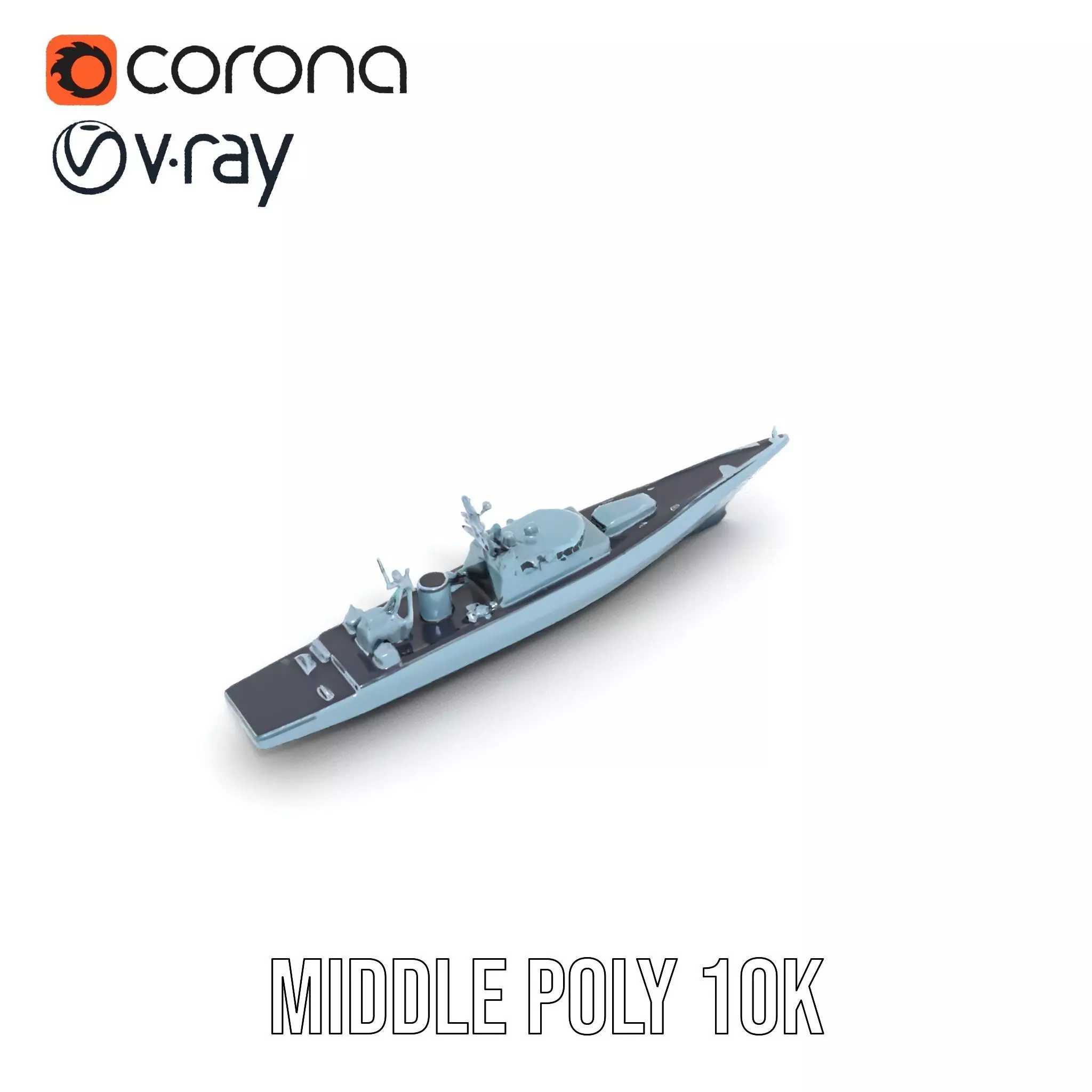 Sleek Battleship model pack Low-poly 3D model_5