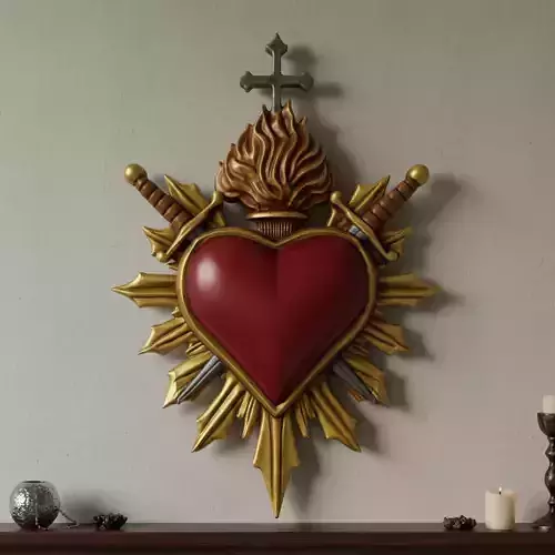 Two Swords scared heart wall ornament decor