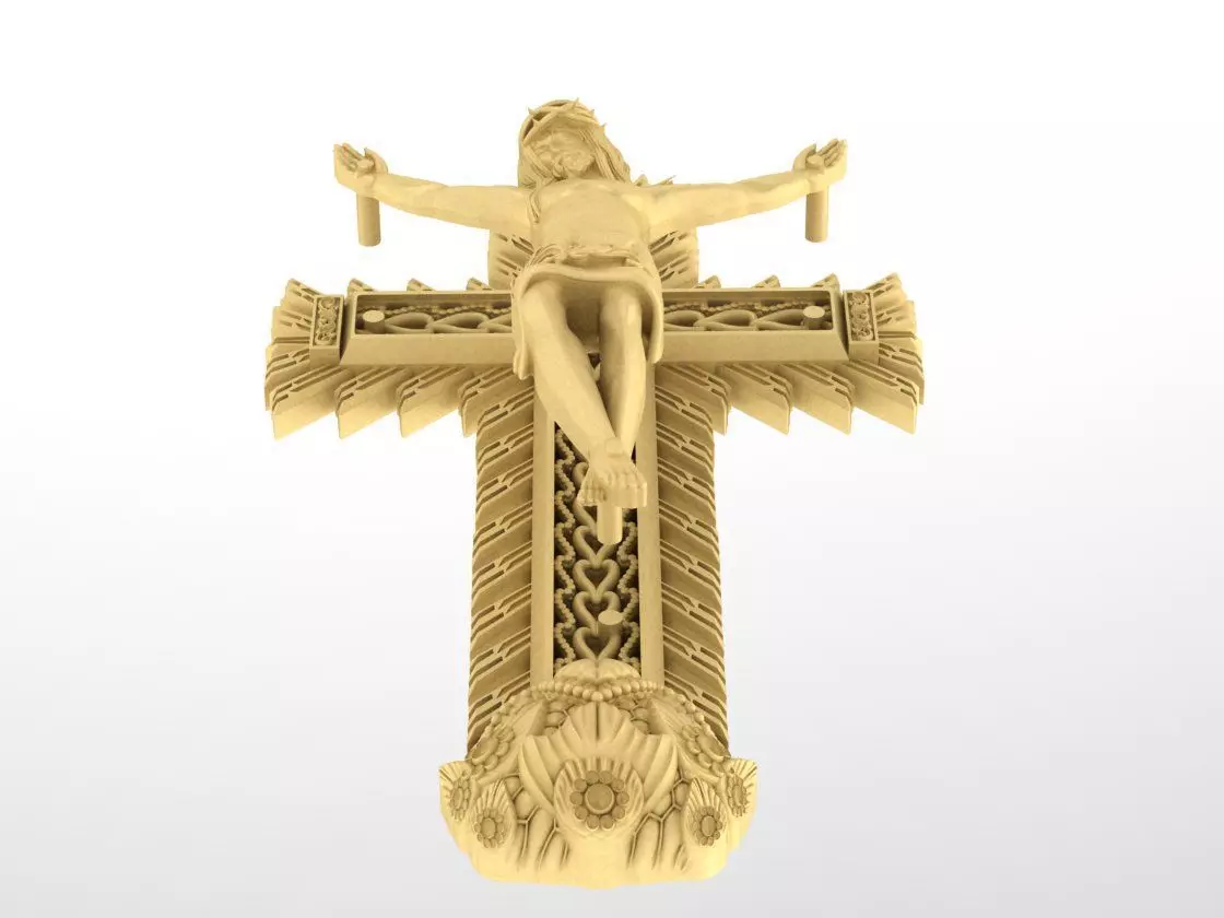 Jesus on the Cross Cross of the Lord of Miracles 3d model 3D print model_1