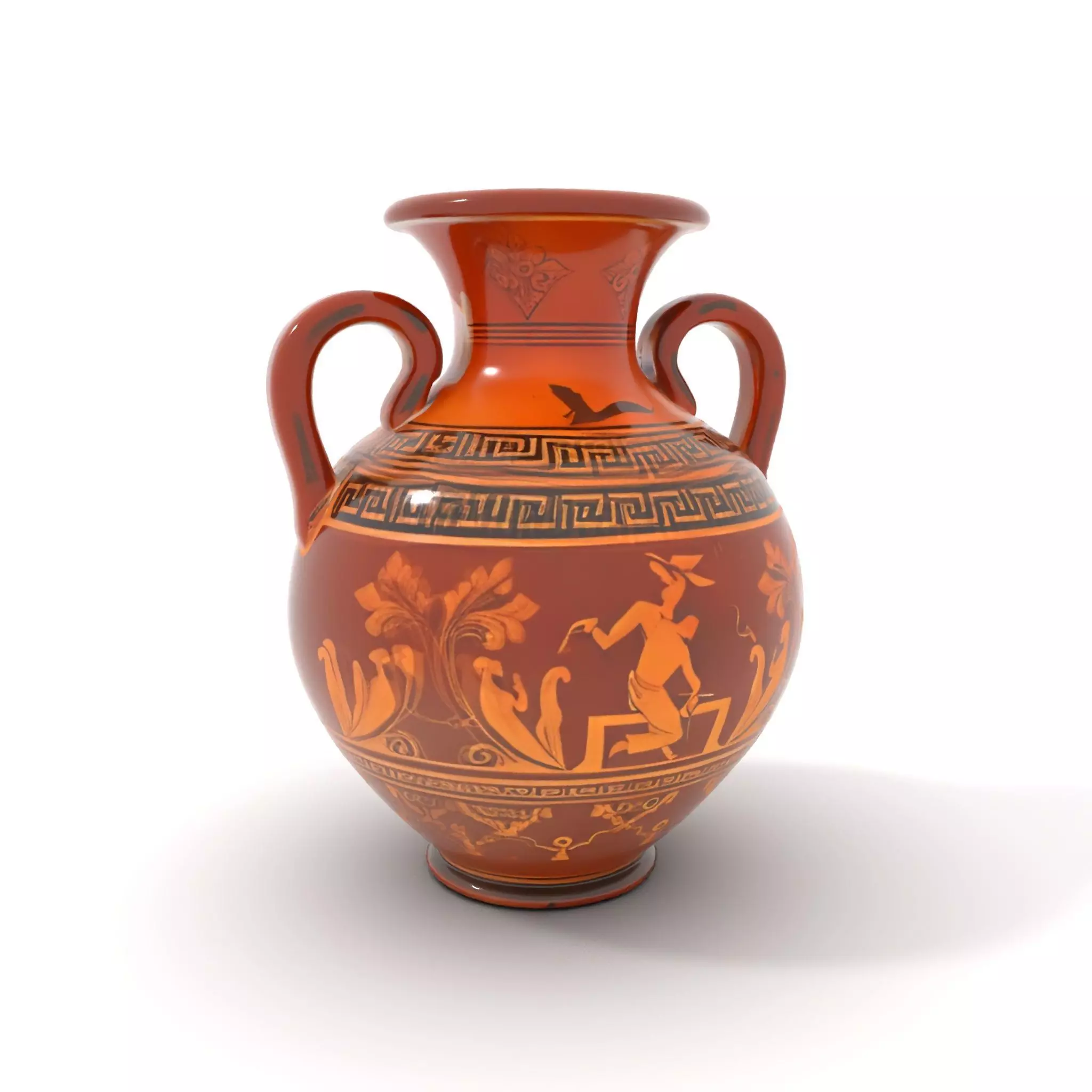 Greek Amphora Terra Cotta model pack Low-poly 3D model_0