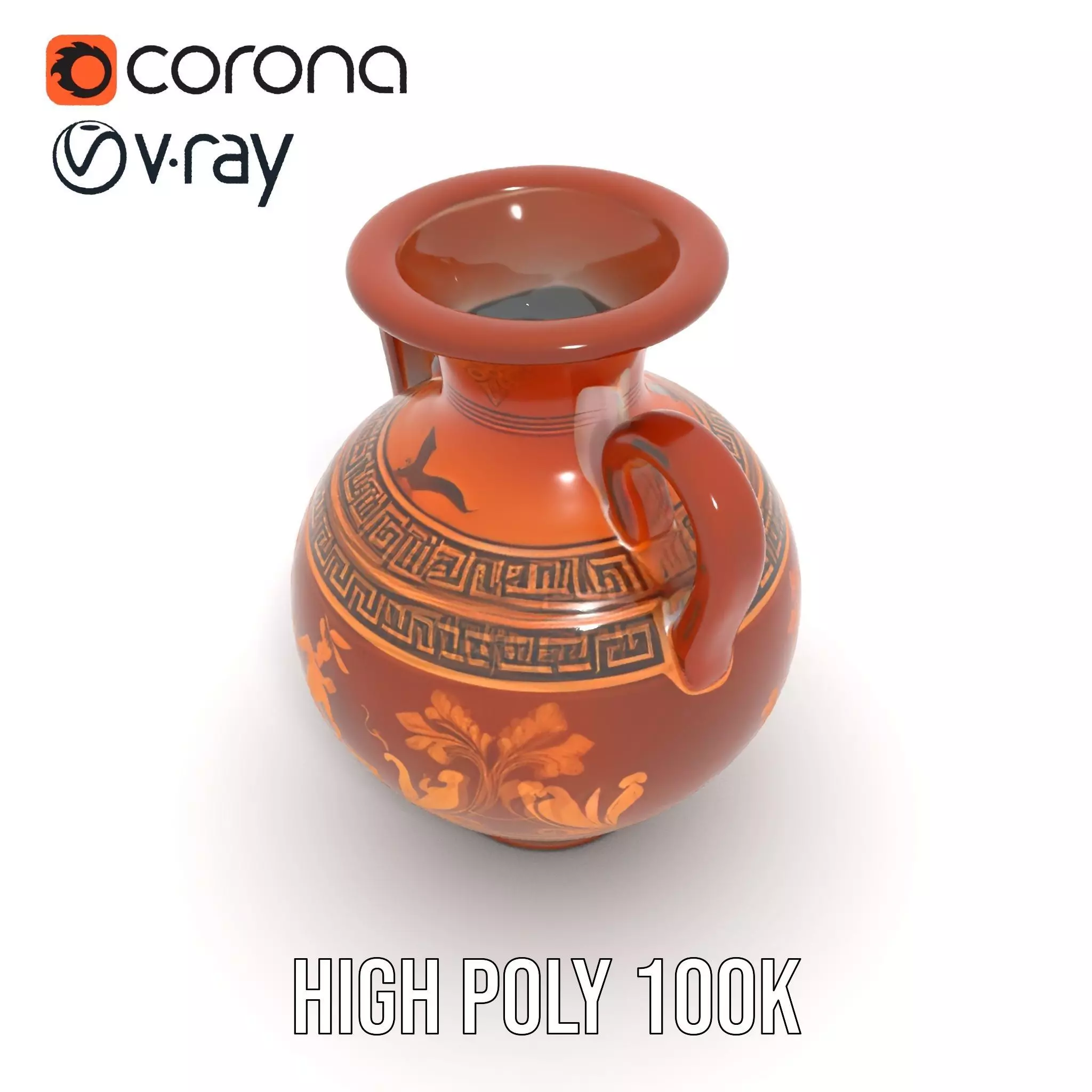Greek Amphora Terra Cotta model pack Low-poly 3D model_18
