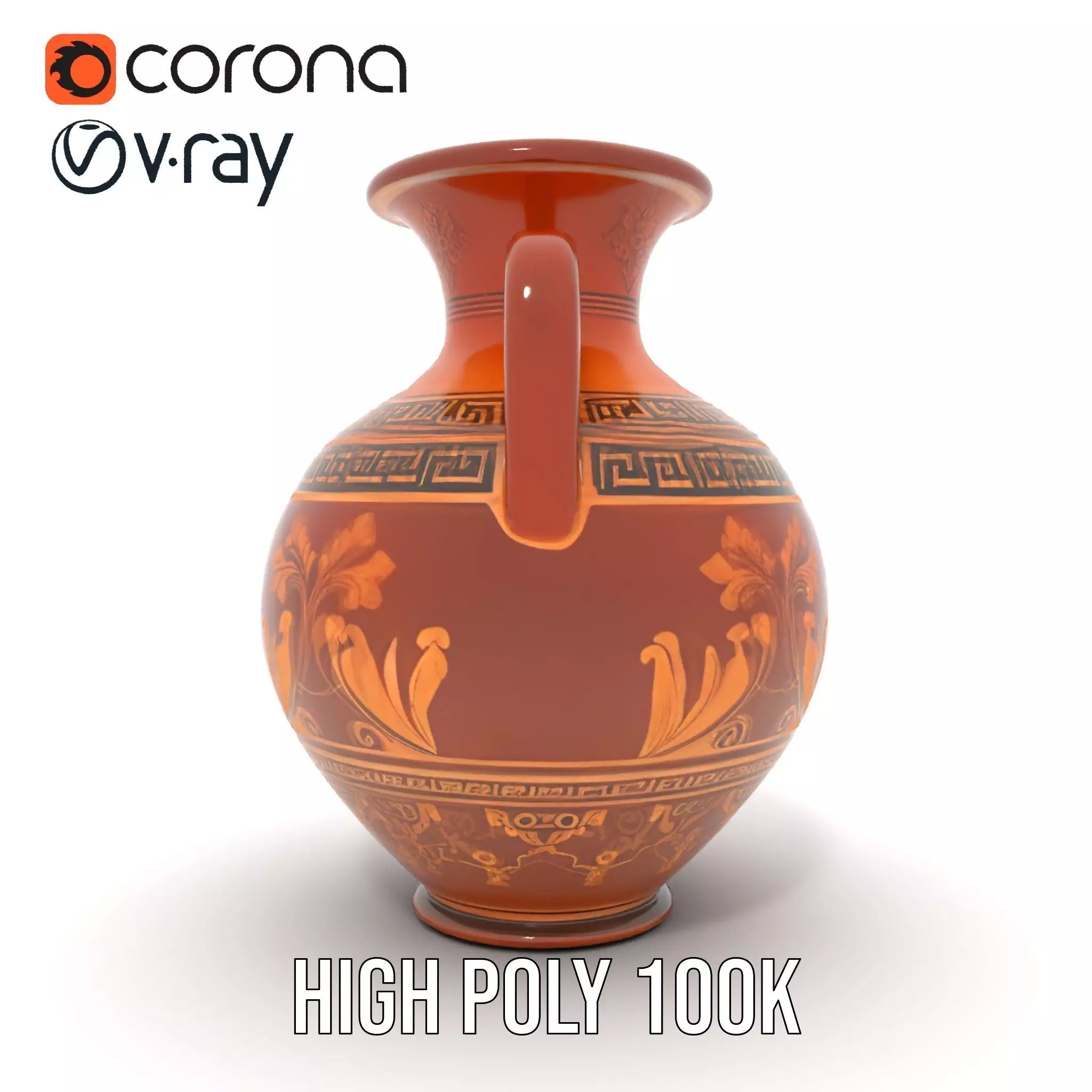 Greek Amphora Terra Cotta model pack Low-poly 3D model_32