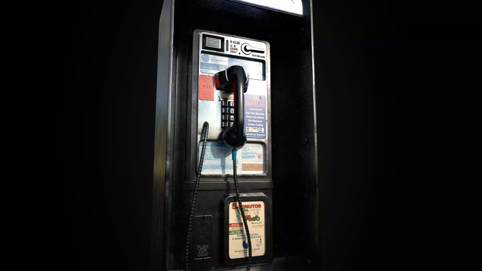 SBC Payphone - Game Ready - Low Poly PBR Low-poly 3D model_5