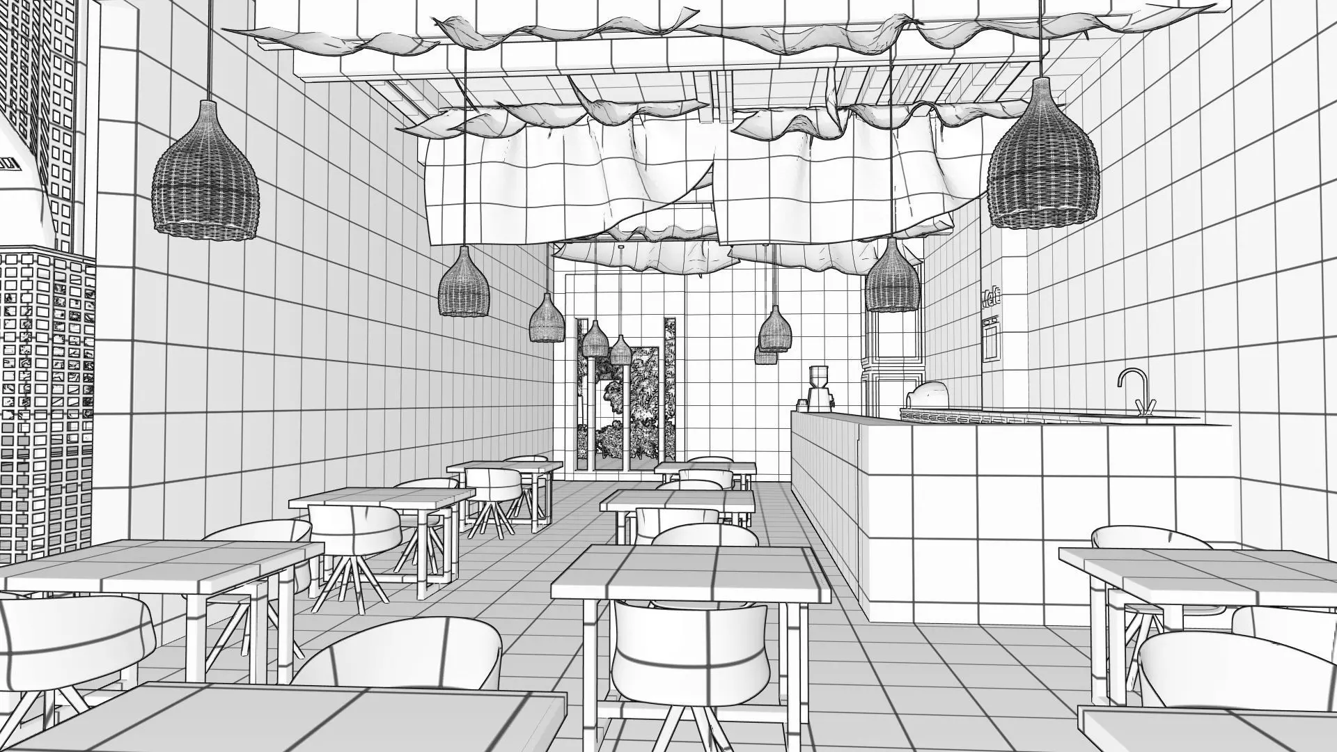 coffee shop 3D model_5