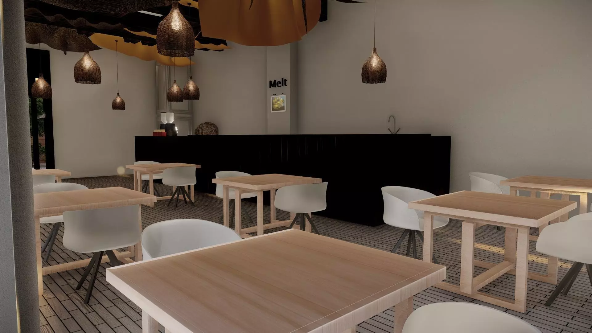 coffee shop 3D model_2