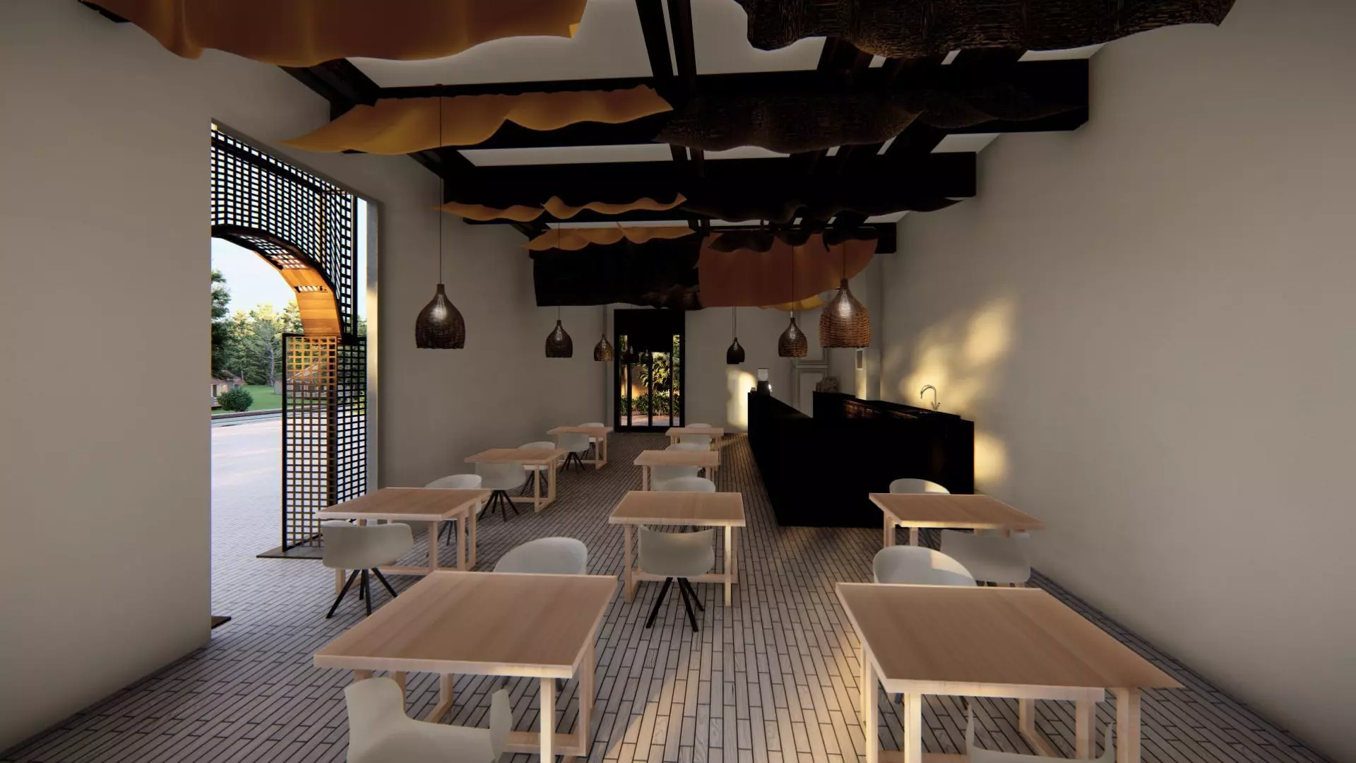 coffee shop 3D model_0