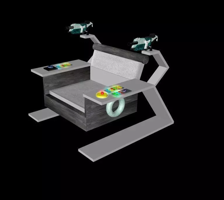 Sci-Fi chair with weapons Free 3D model