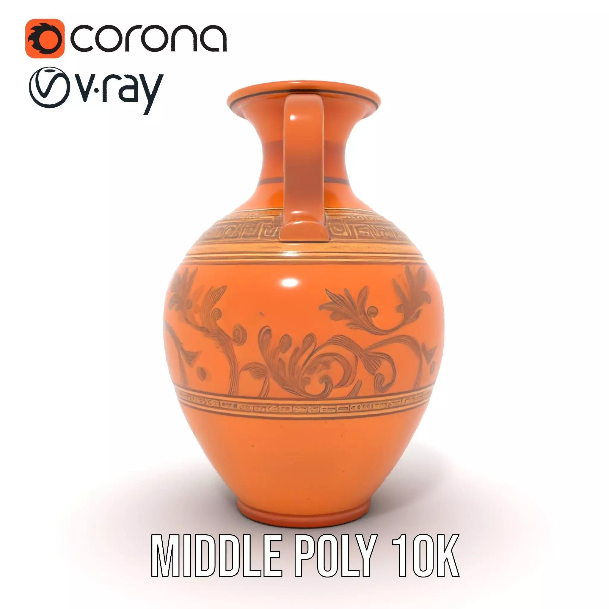 Elegant Terracotta Amphora model pack Low-poly 3D model_5