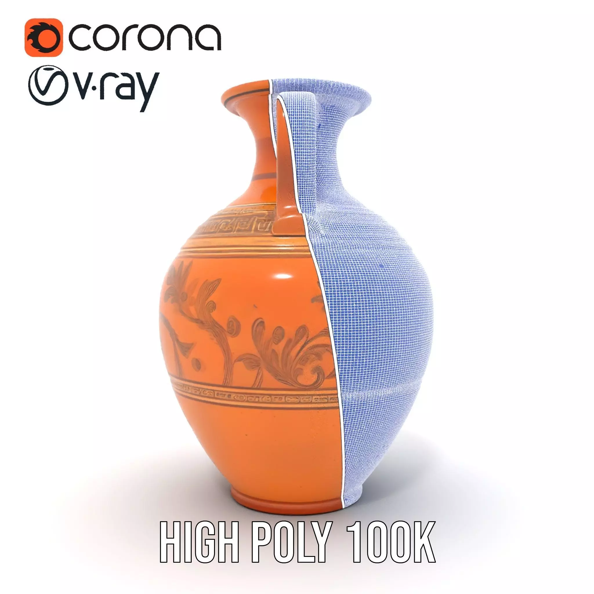 Elegant Terracotta Amphora model pack Low-poly 3D model_34