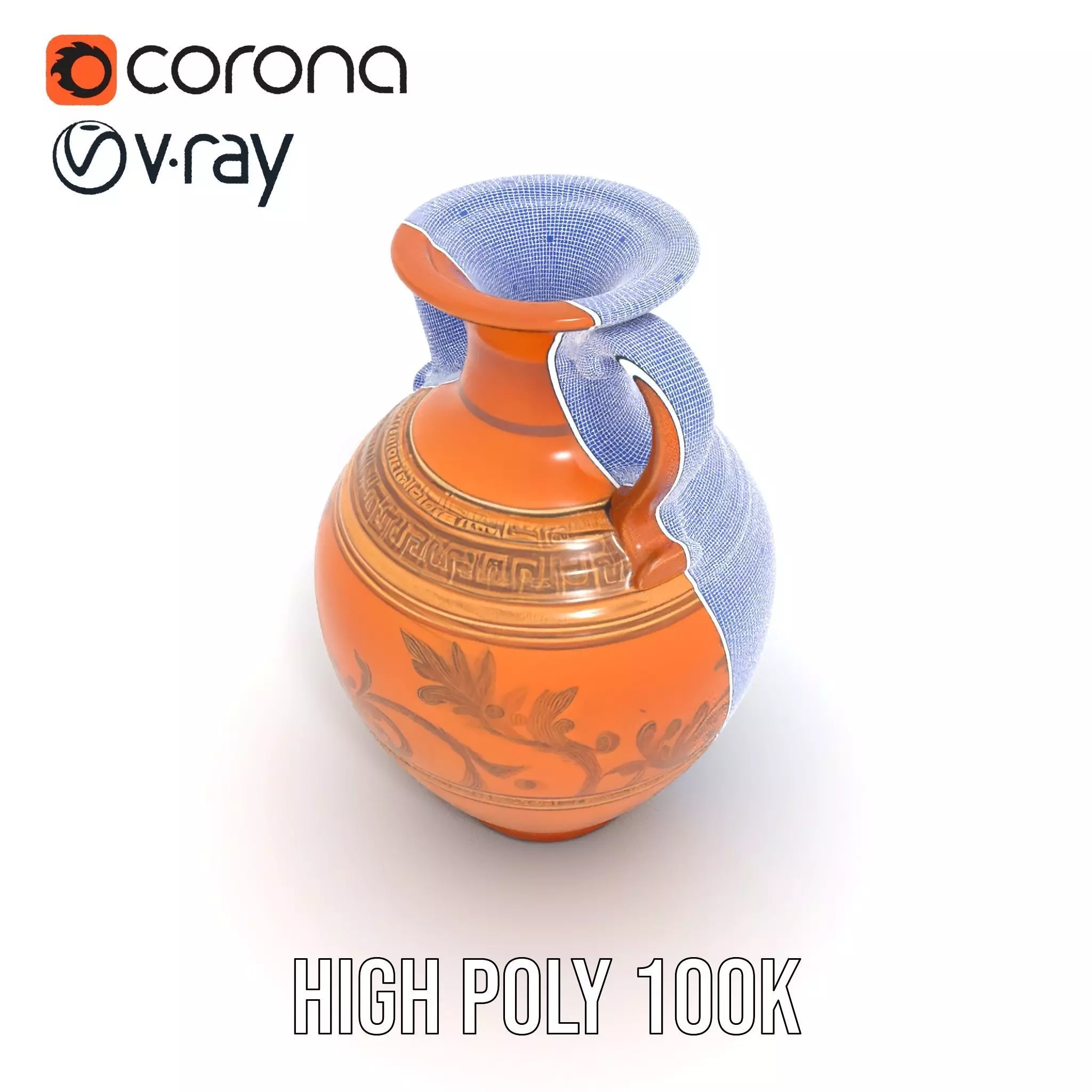 Elegant Terracotta Amphora model pack Low-poly 3D model_31