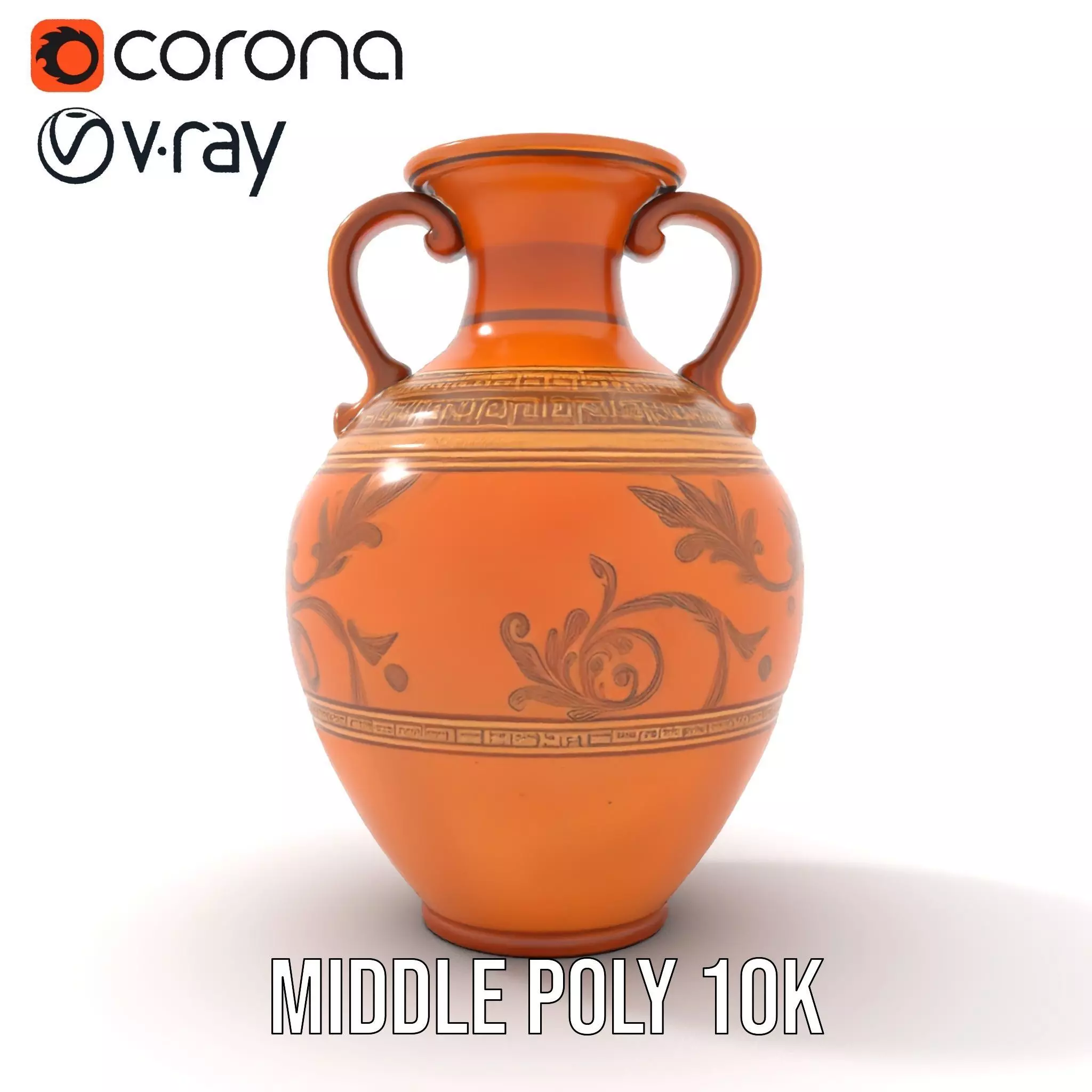 Elegant Terracotta Amphora model pack Low-poly 3D model_6