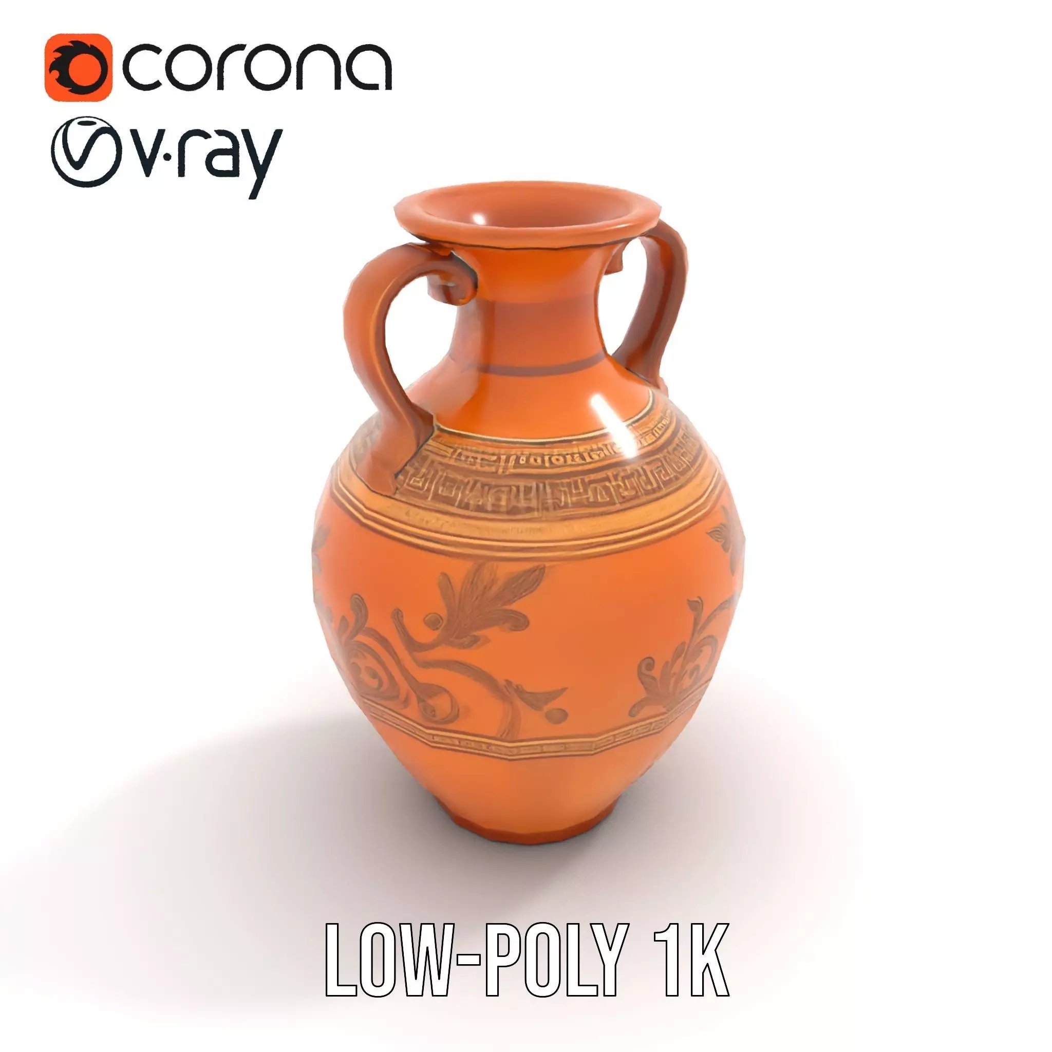 Elegant Terracotta Amphora model pack Low-poly 3D model_27