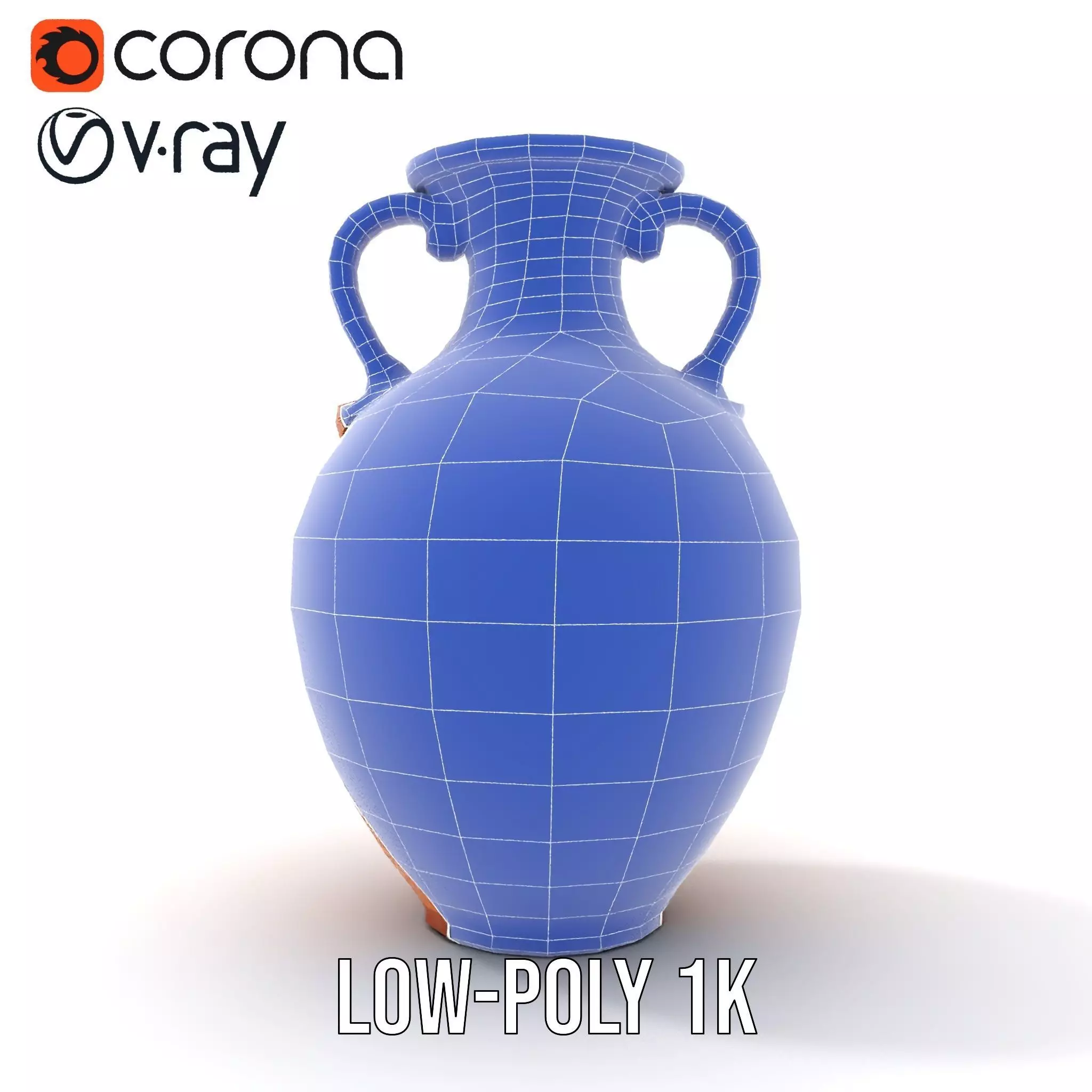 Elegant Terracotta Amphora model pack Low-poly 3D model_19
