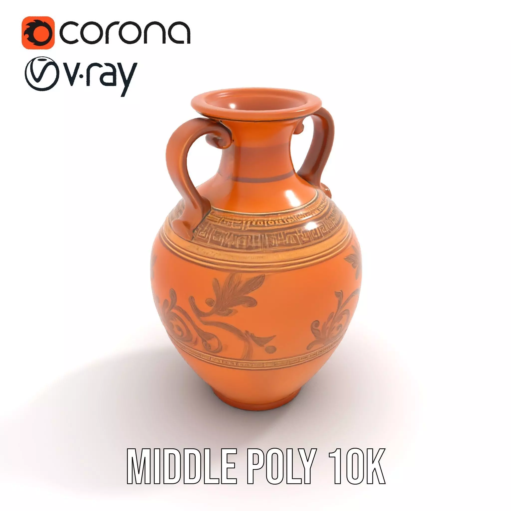 Elegant Terracotta Amphora model pack Low-poly 3D model_15