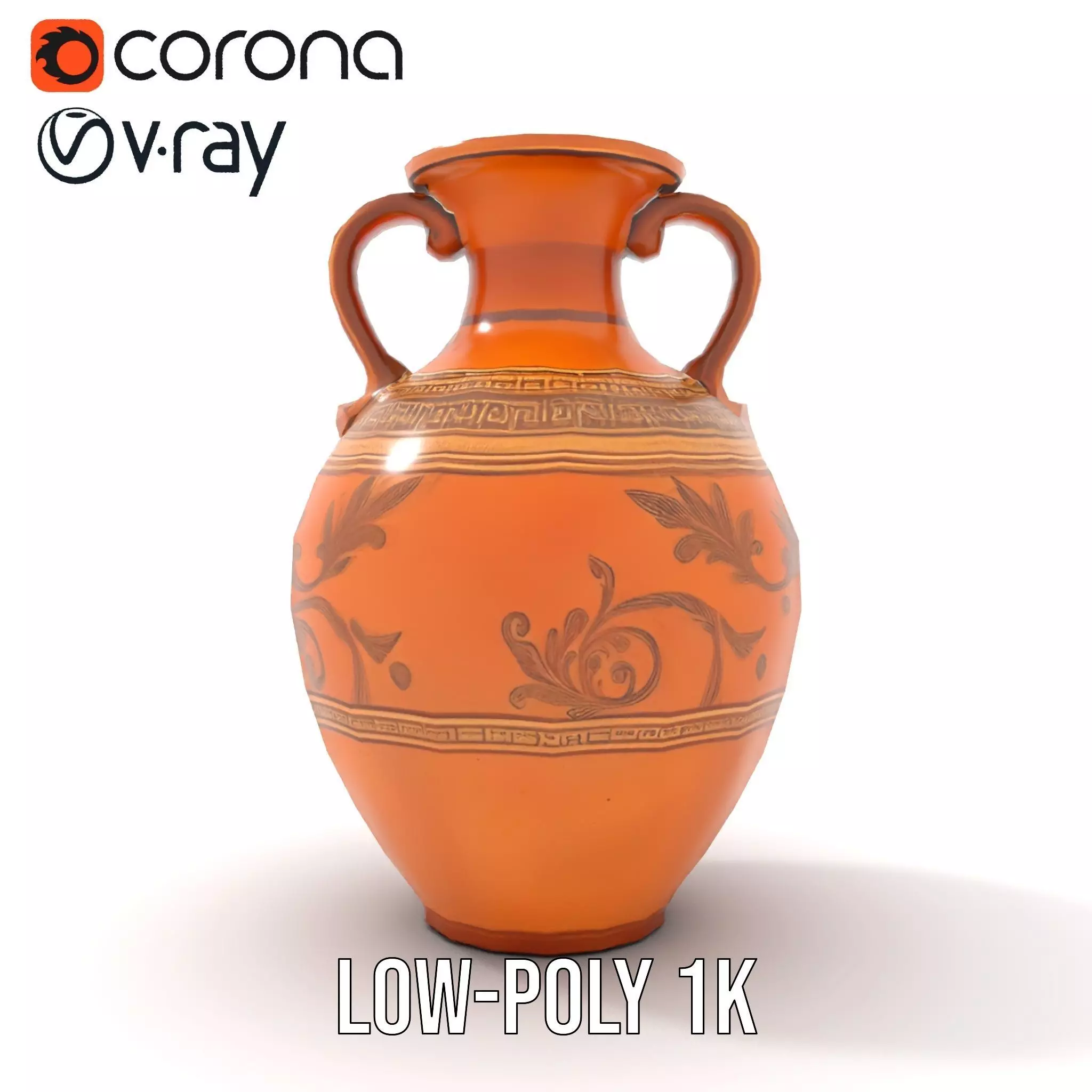 Elegant Terracotta Amphora model pack Low-poly 3D model_9