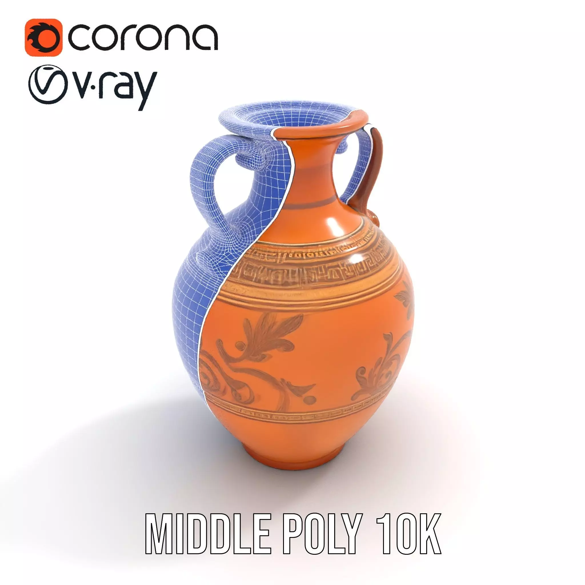 Elegant Terracotta Amphora model pack Low-poly 3D model_18